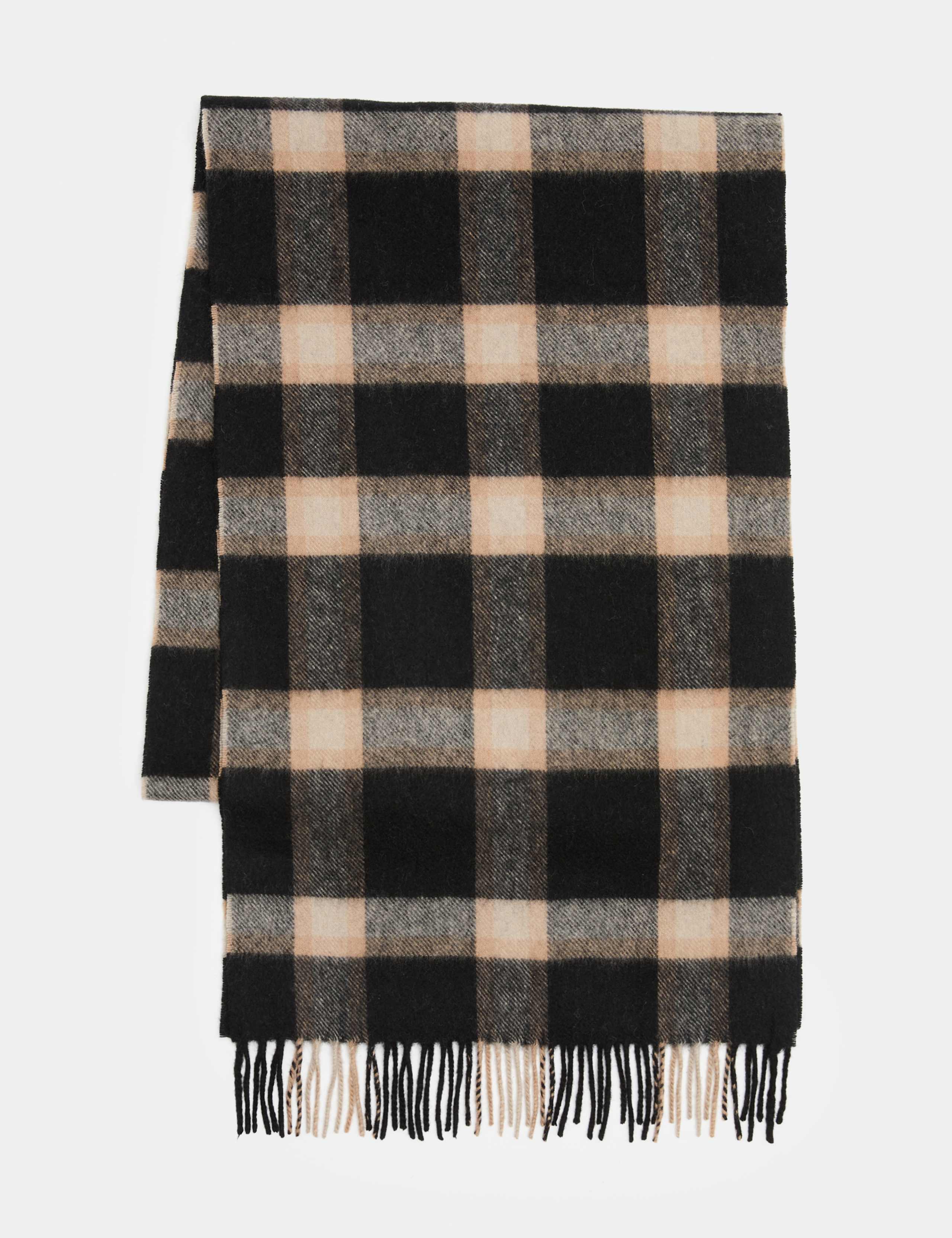 Pure Cashmere Checked Scarf