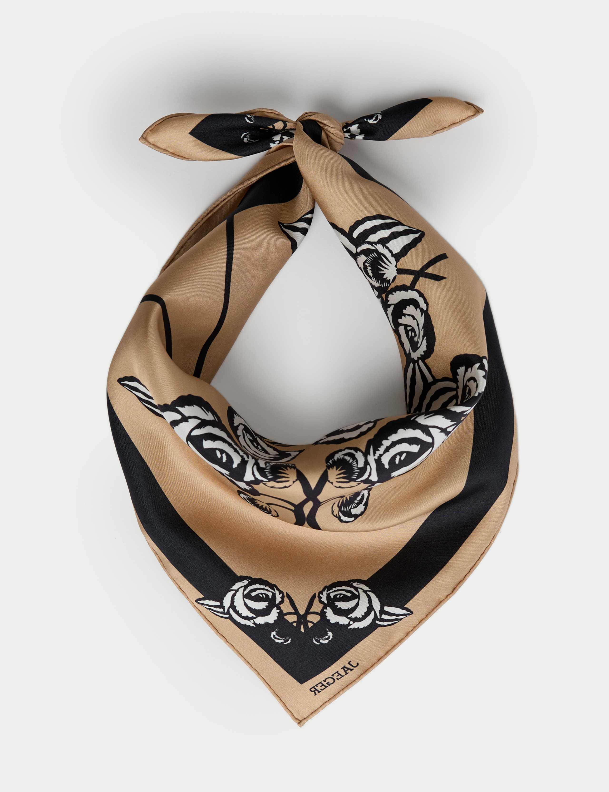 Pure Silk Floral Tile Square Scarf