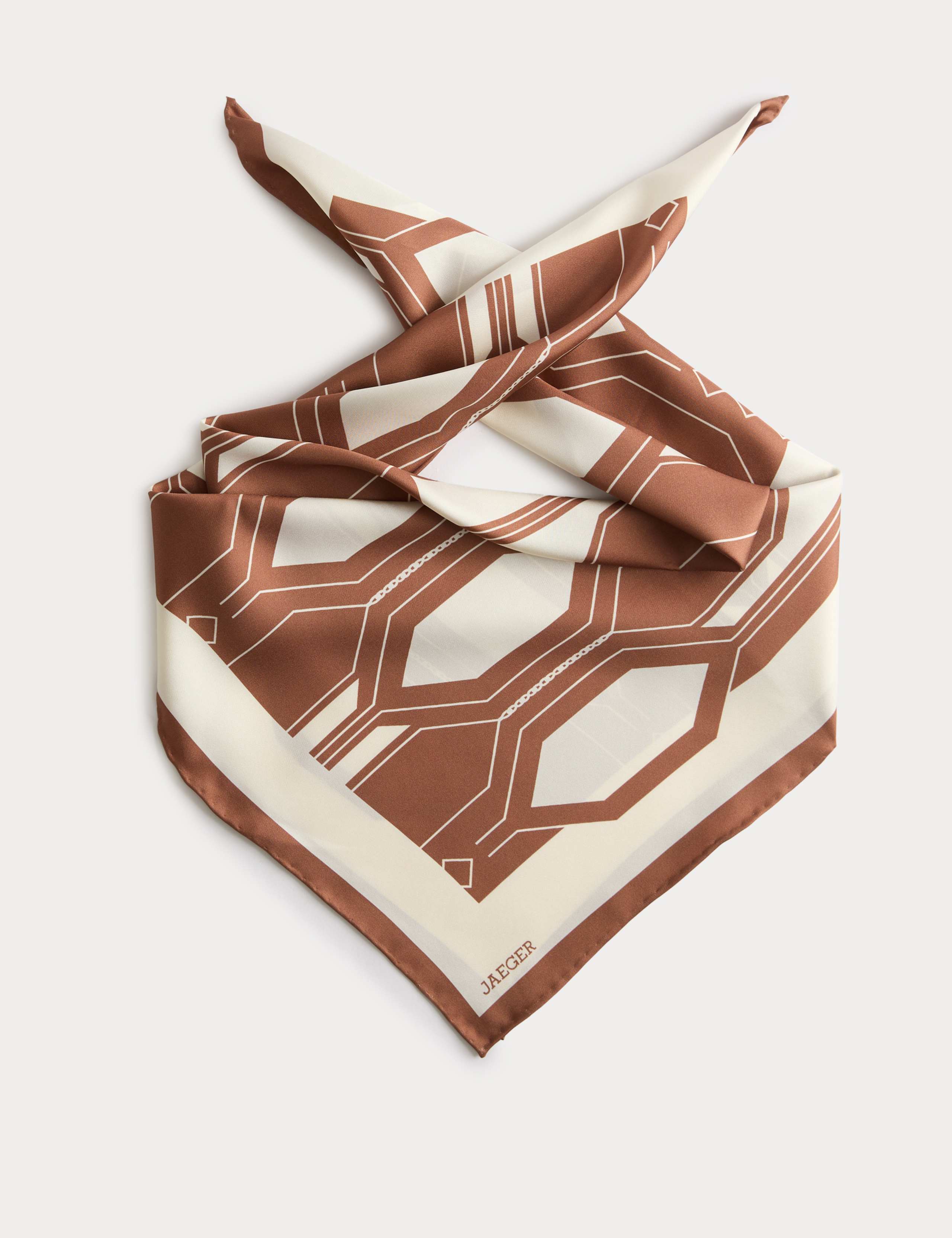 Pure Silk Geometric Scarf