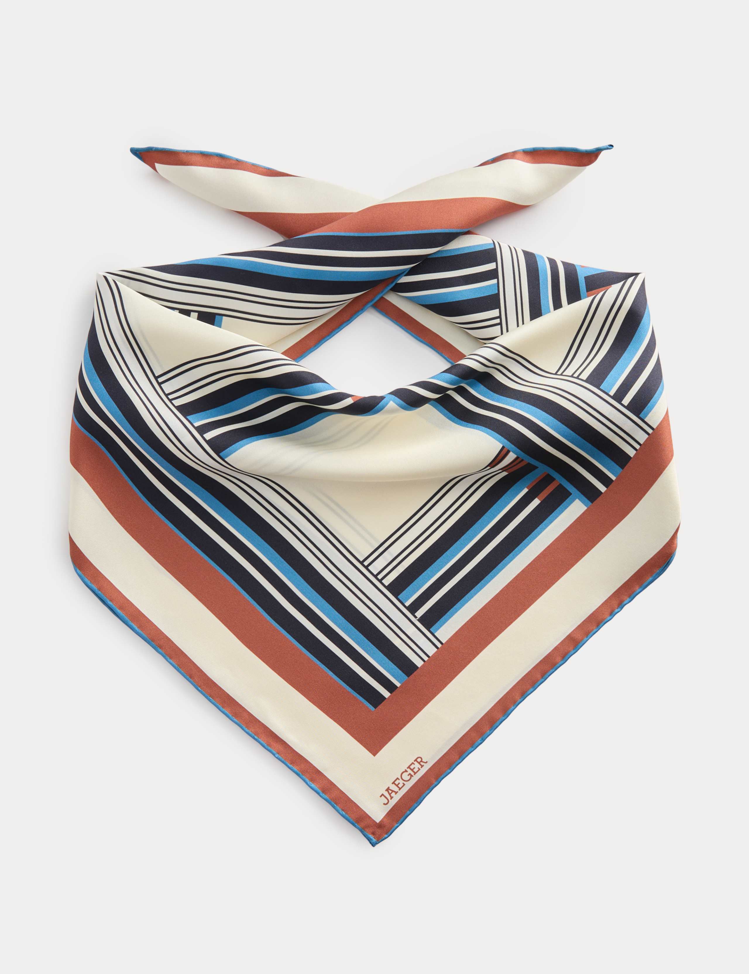Pure Silk Geometric Scarf