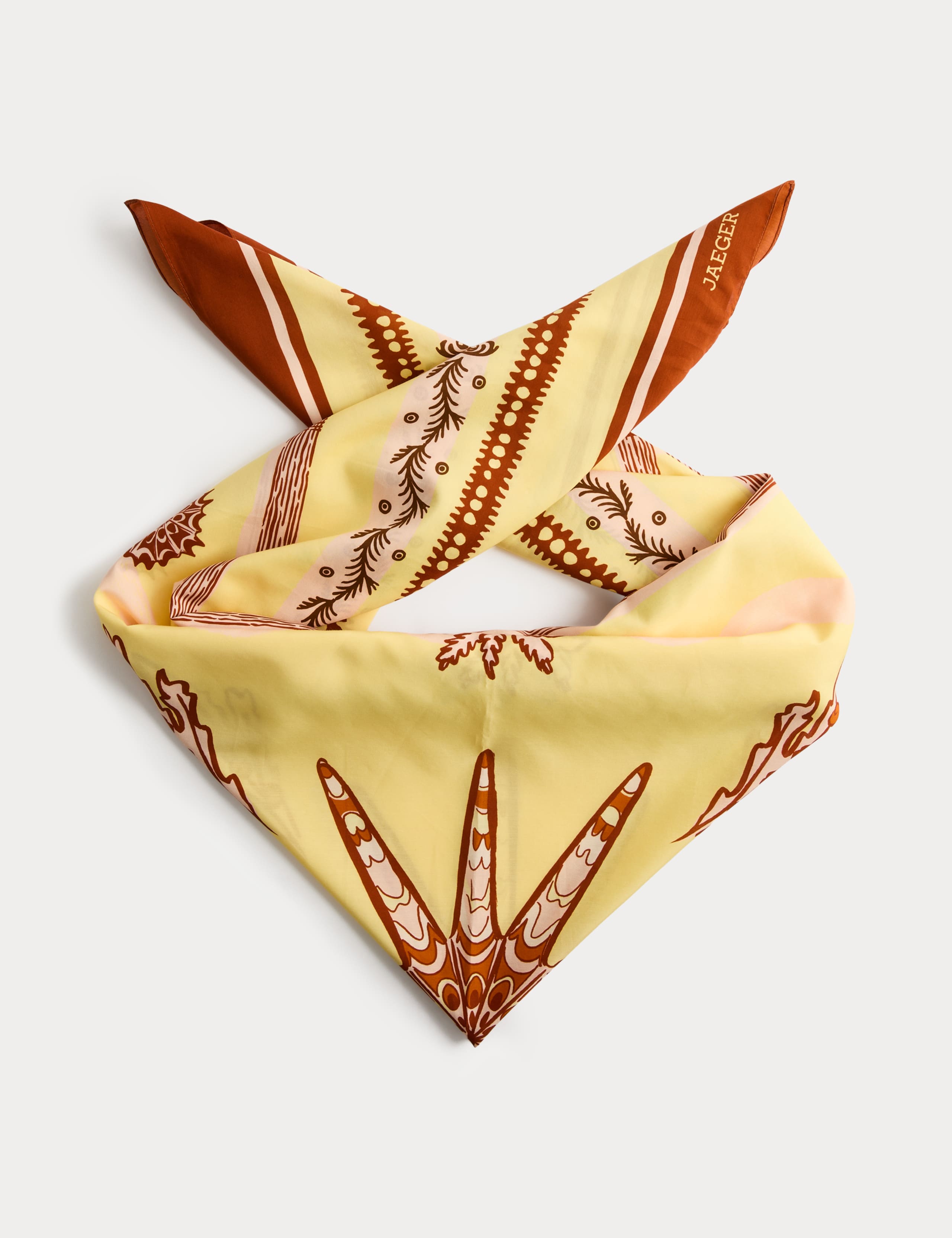 Cotton Rich Patterned Scarf with Silk