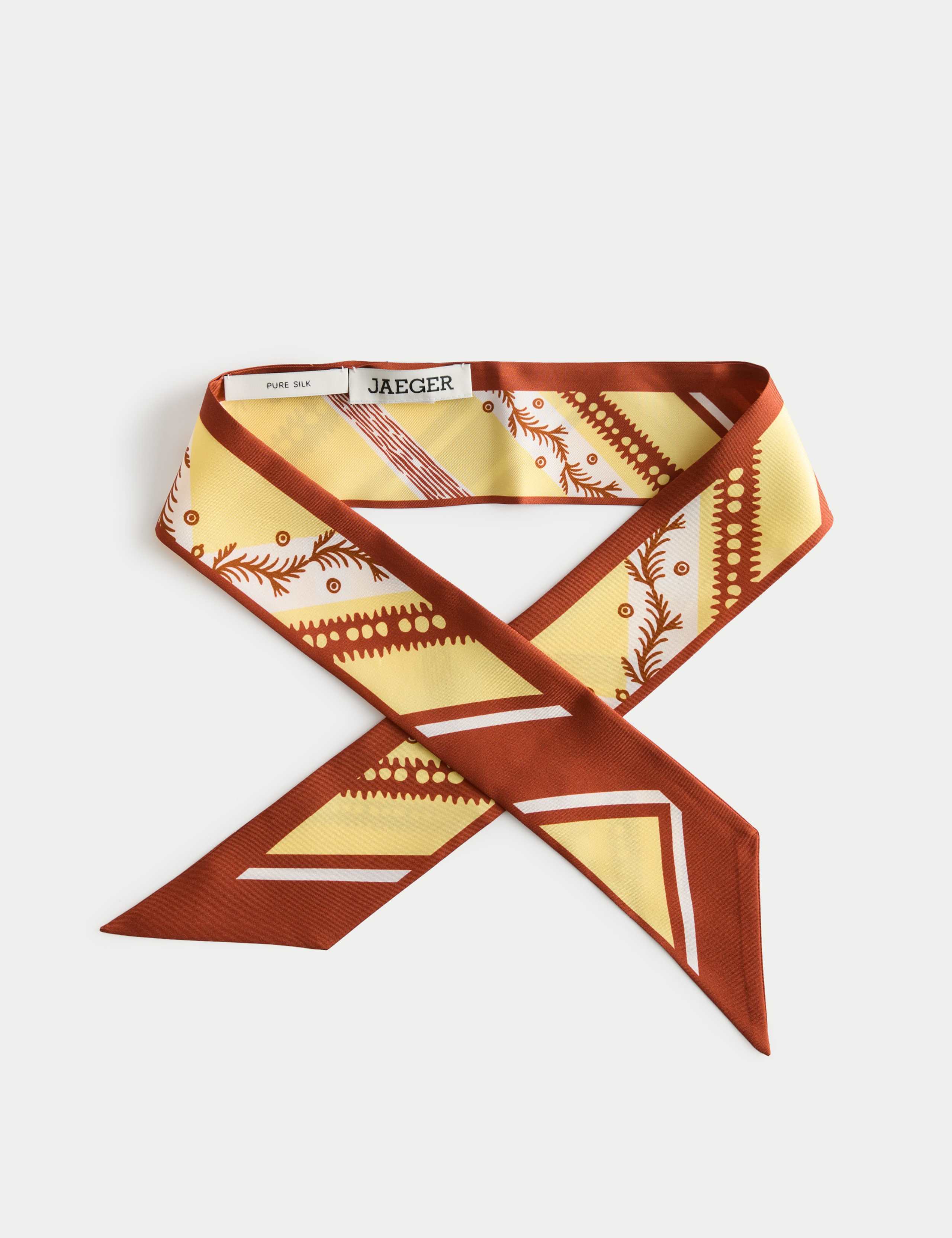 Silk Cotton Thin Tie - Yellow print