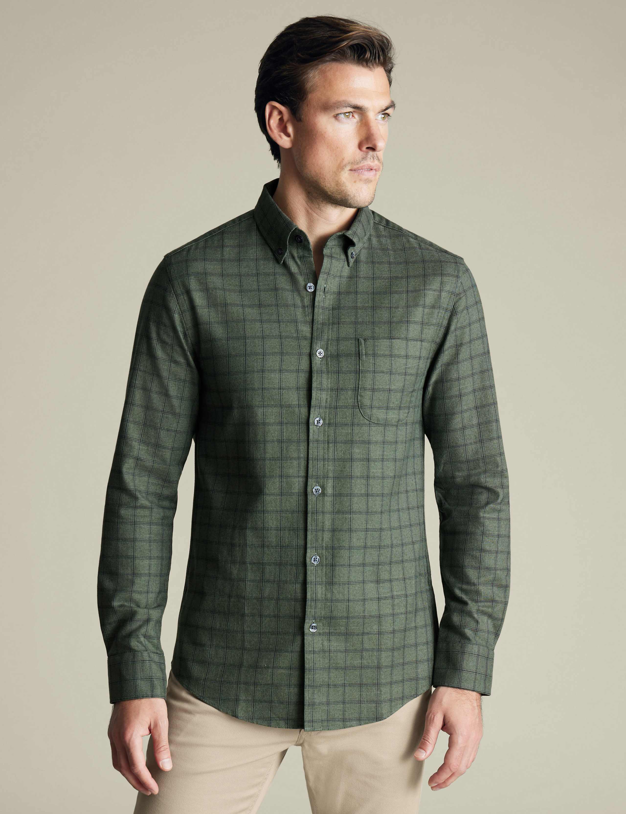 Slim Fit Non Iron Pure Cotton Check Shirt