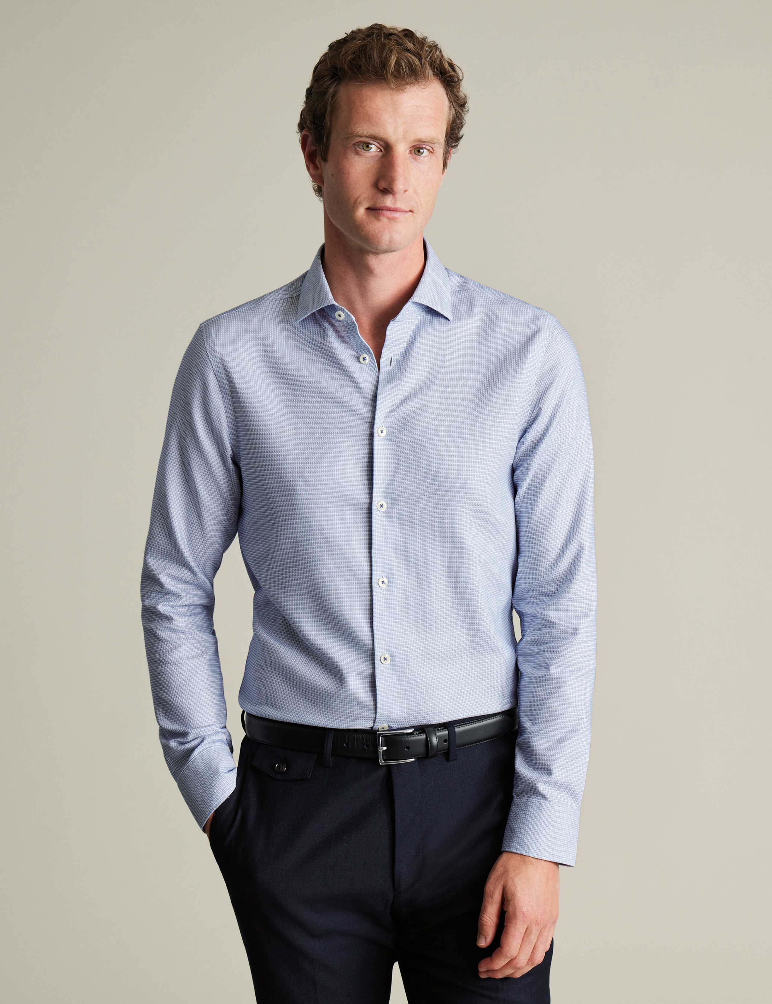Slim Fit Easy Iron Pure Cotton Shirt