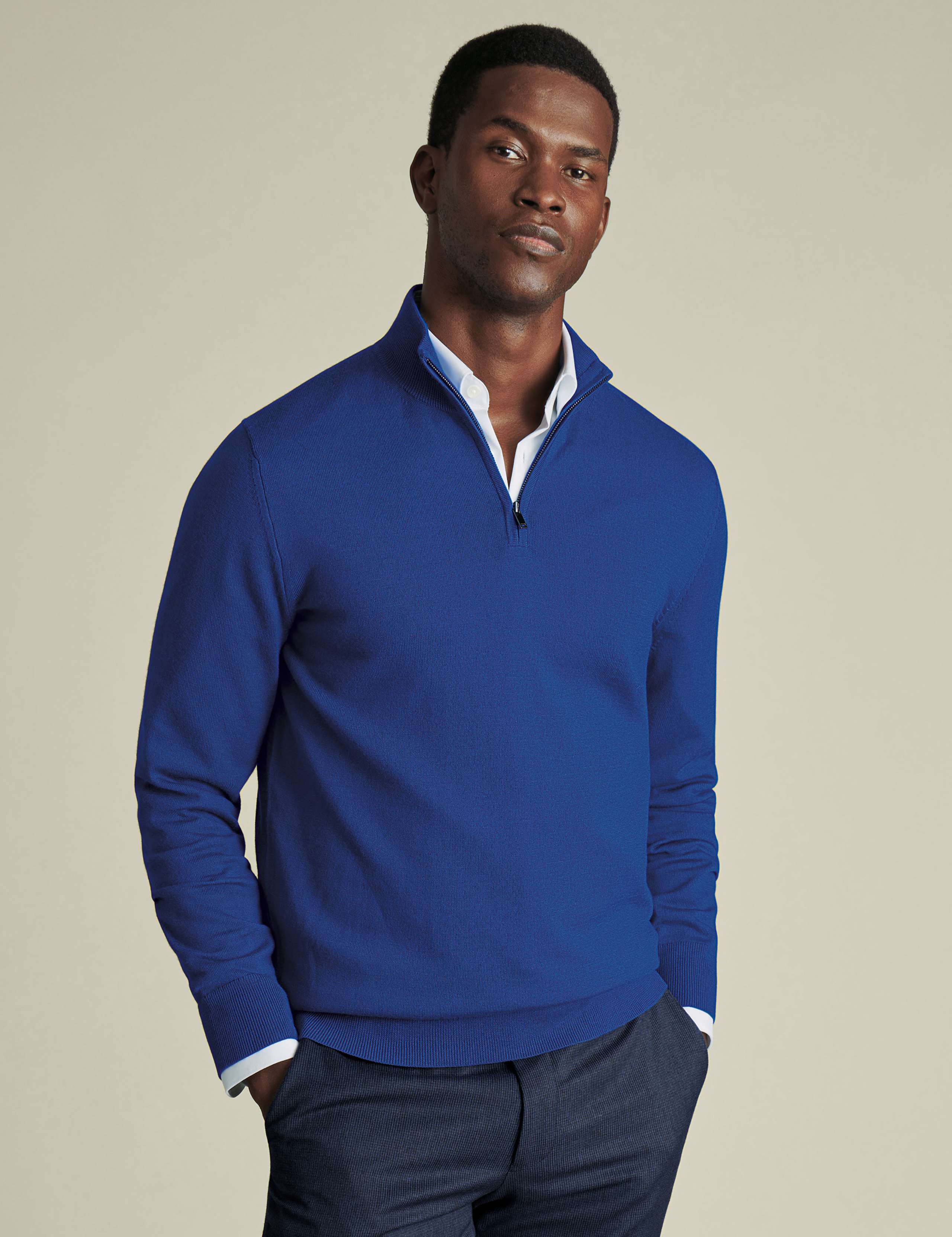 Pure Merino Wool Half Zip Jumper