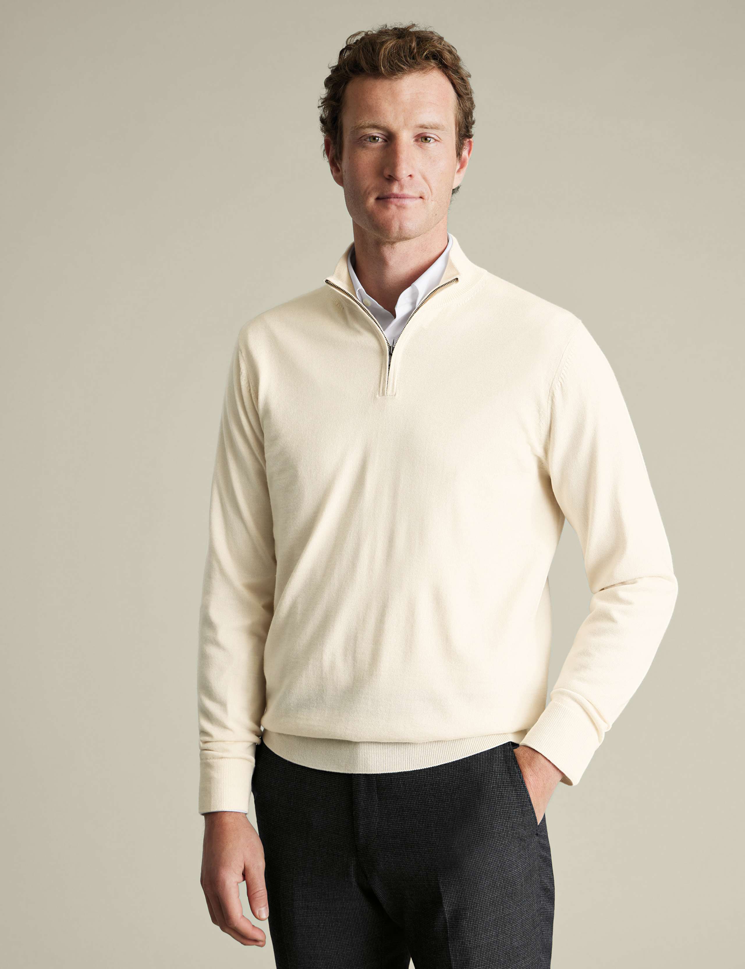 Pure Merino Wool Half Zip Jumper