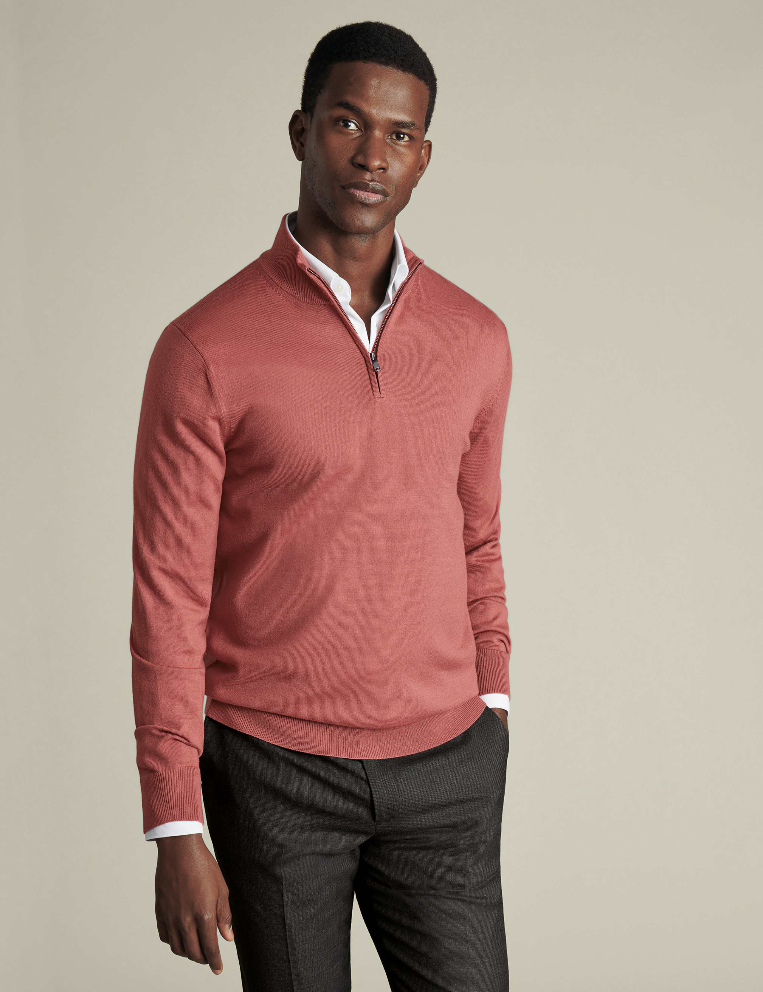 Pure Merino Wool Half Zip Jumper