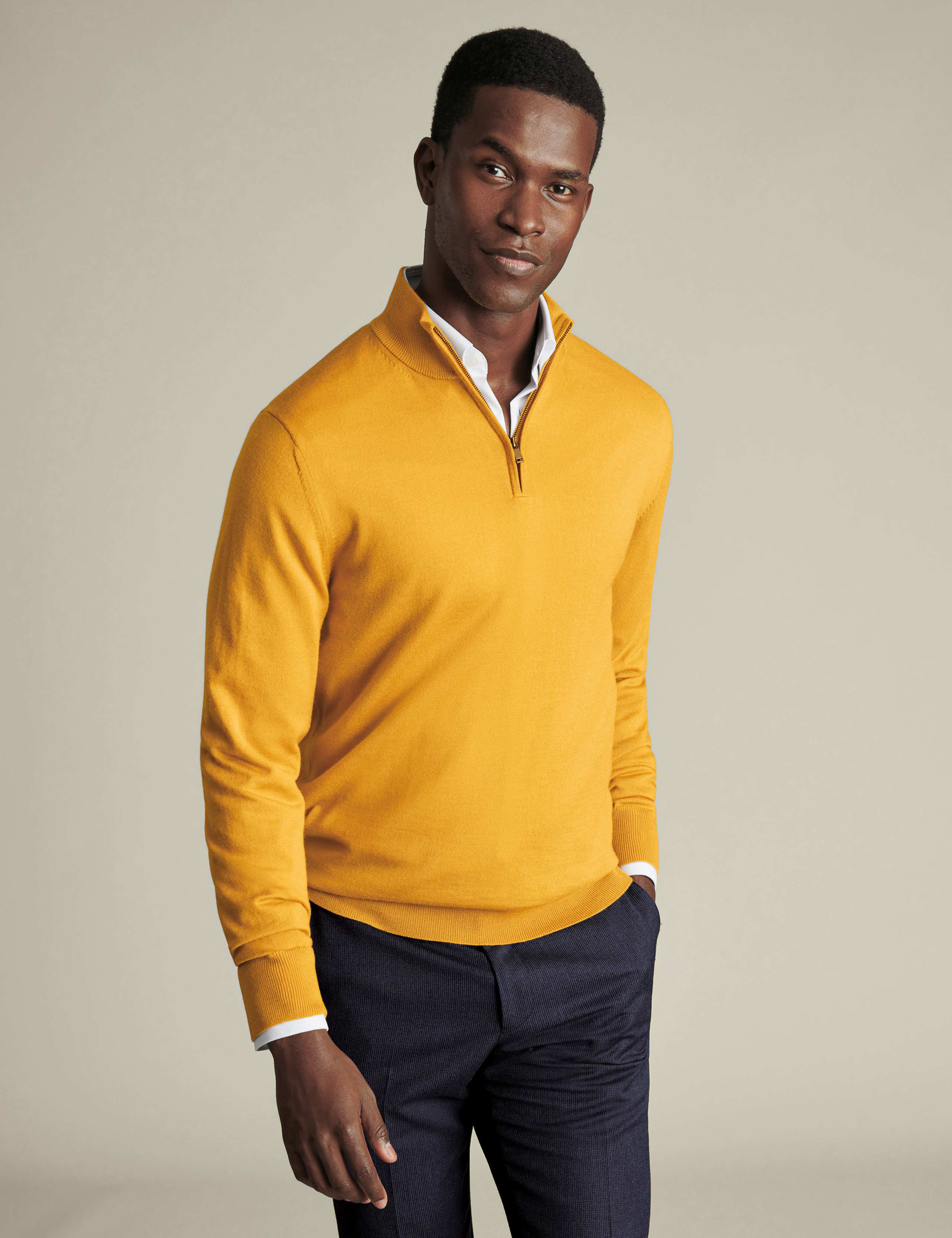 Pure Merino Wool Half Zip Jumper