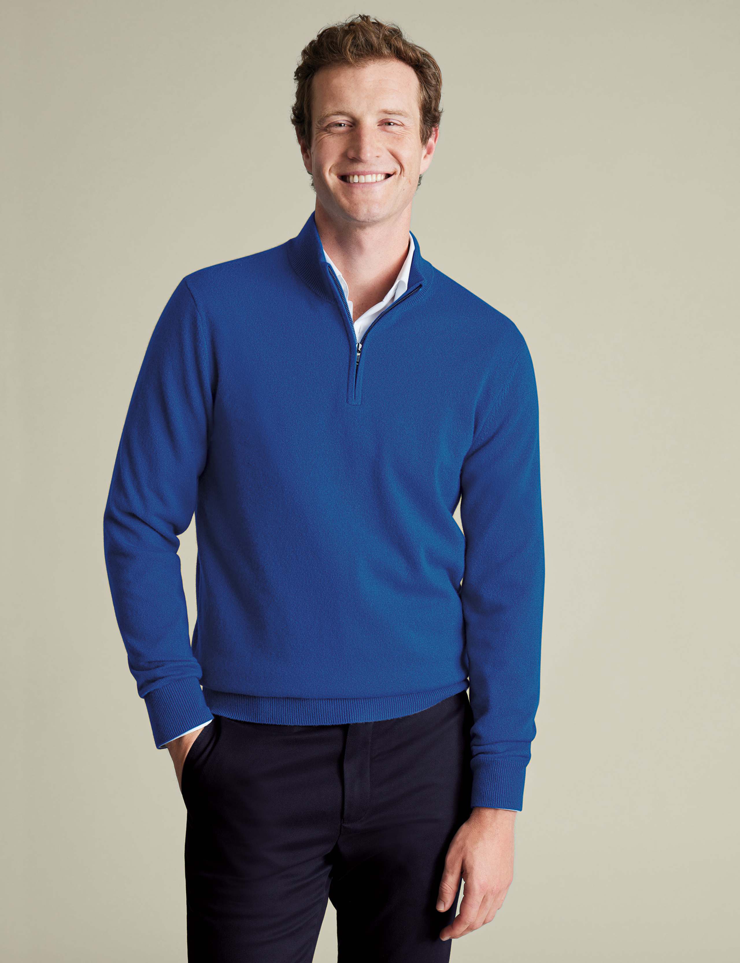 Pure Cashmere Half Zip Jumper
