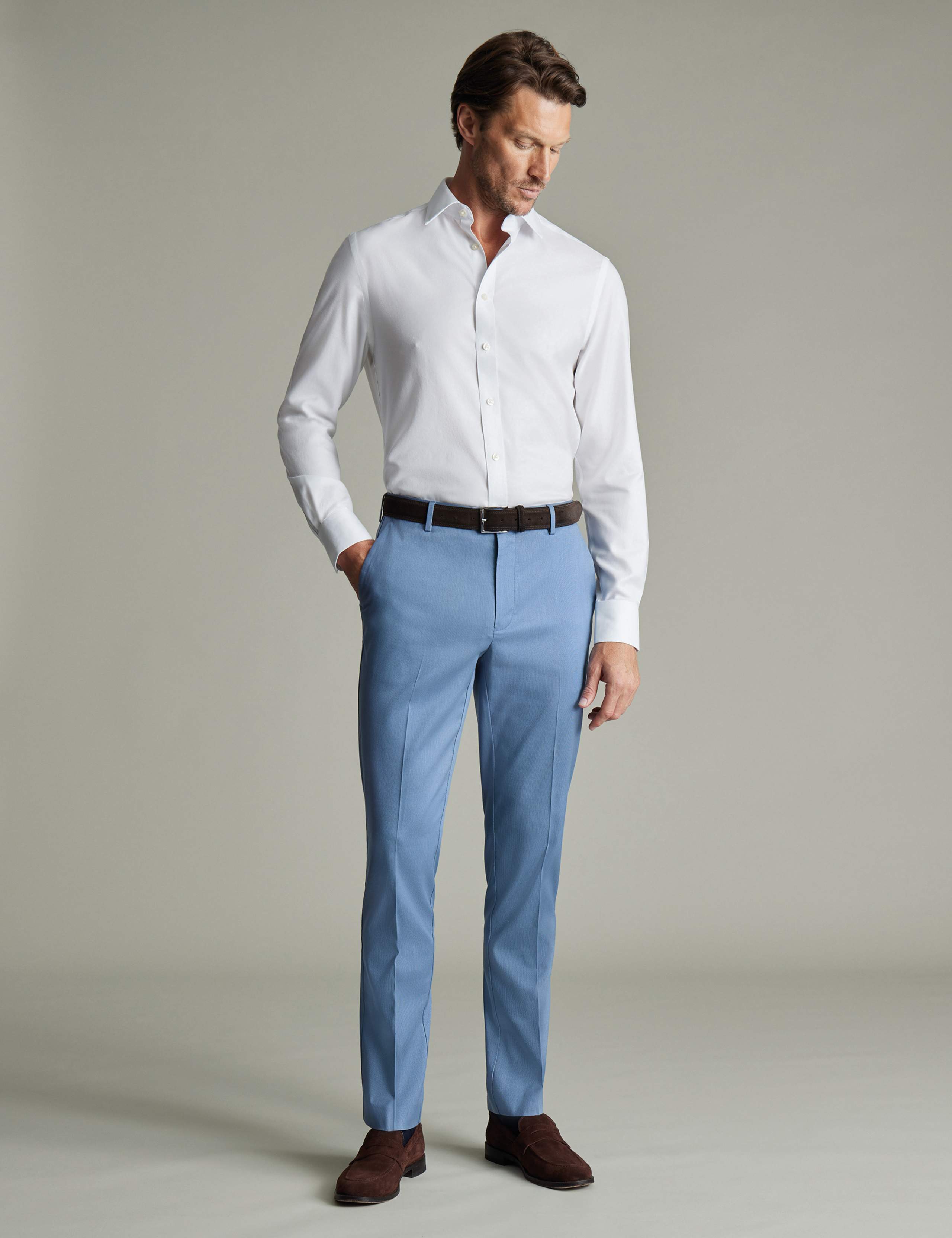 Slim Fit Smart Textured Stretch Chinos