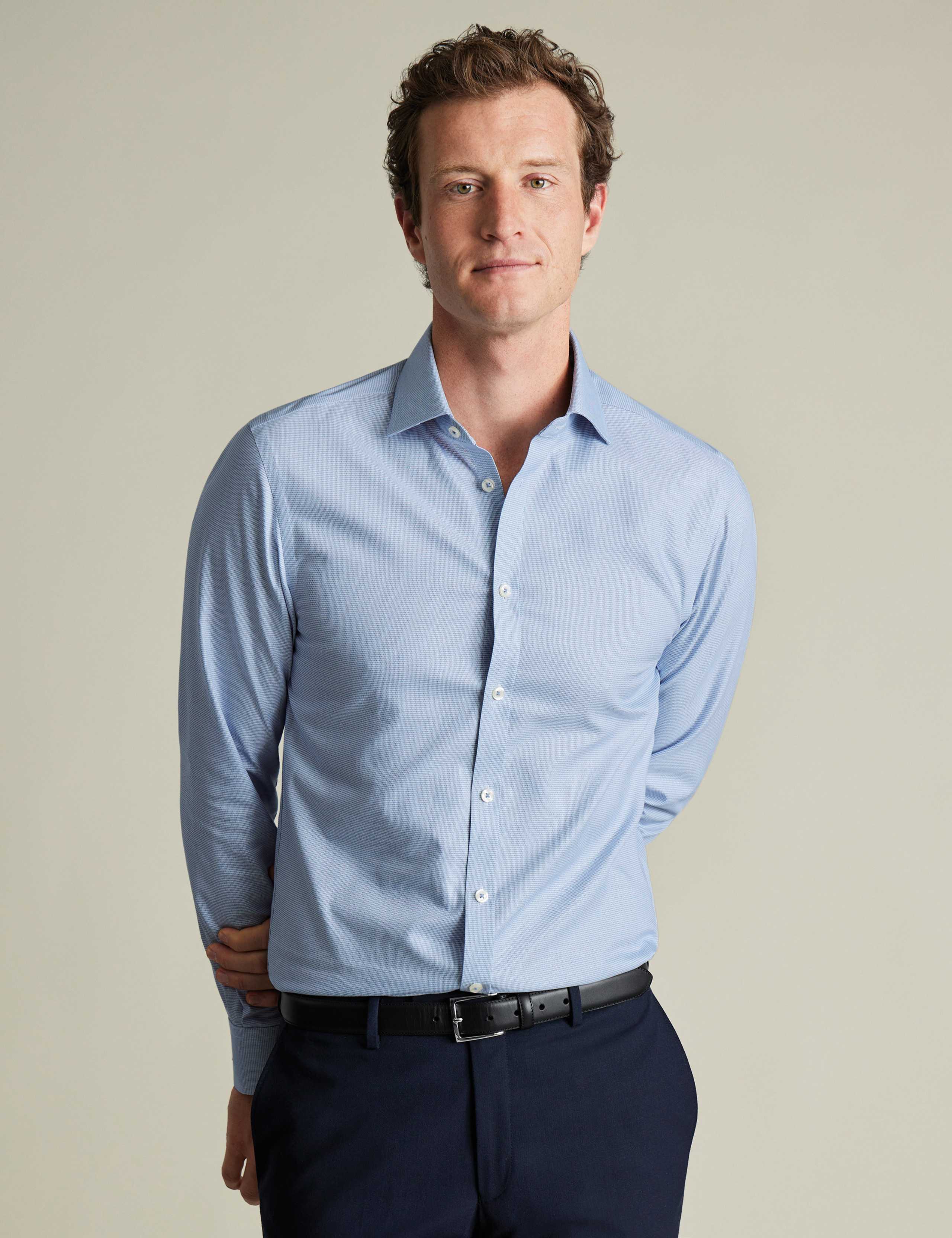 Slim Fit Easy Iron Pure Cotton Weave Shirt