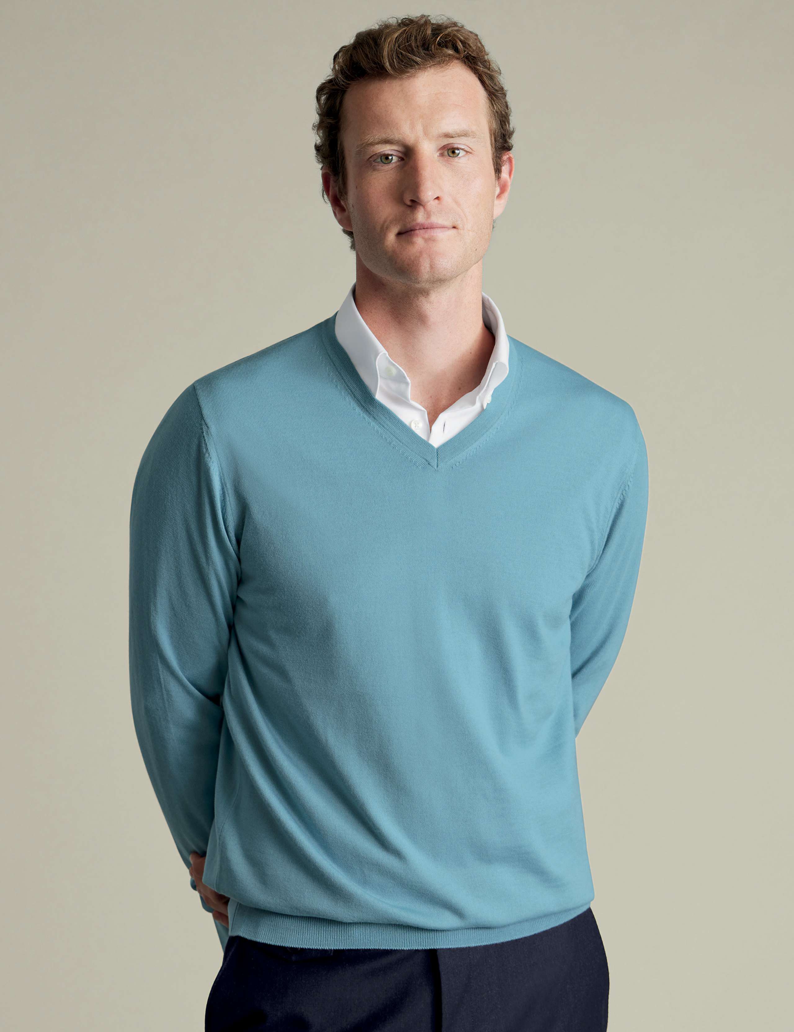 Pure Wool V-Neck Jumper