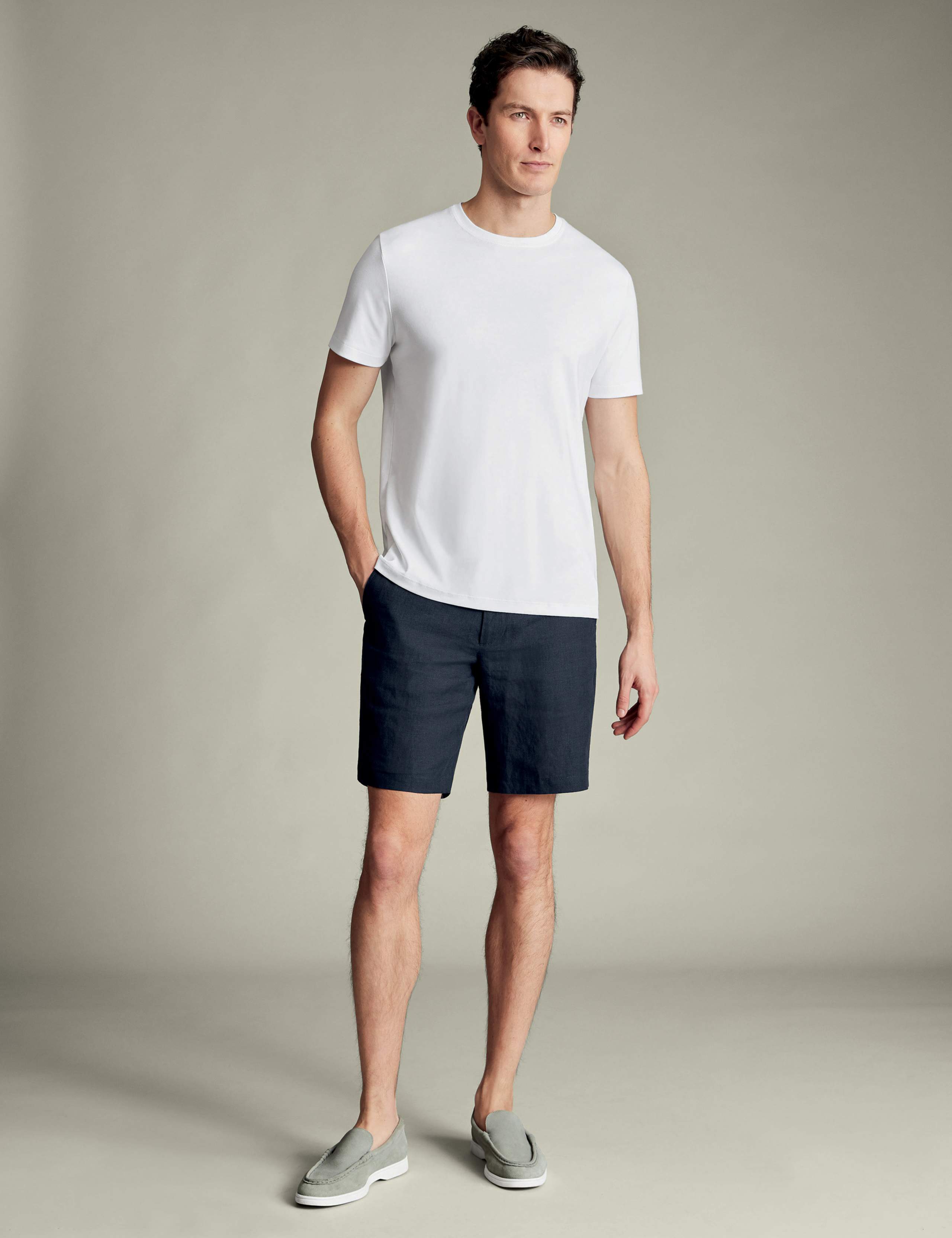 Pure Linen Flat Front Shorts
