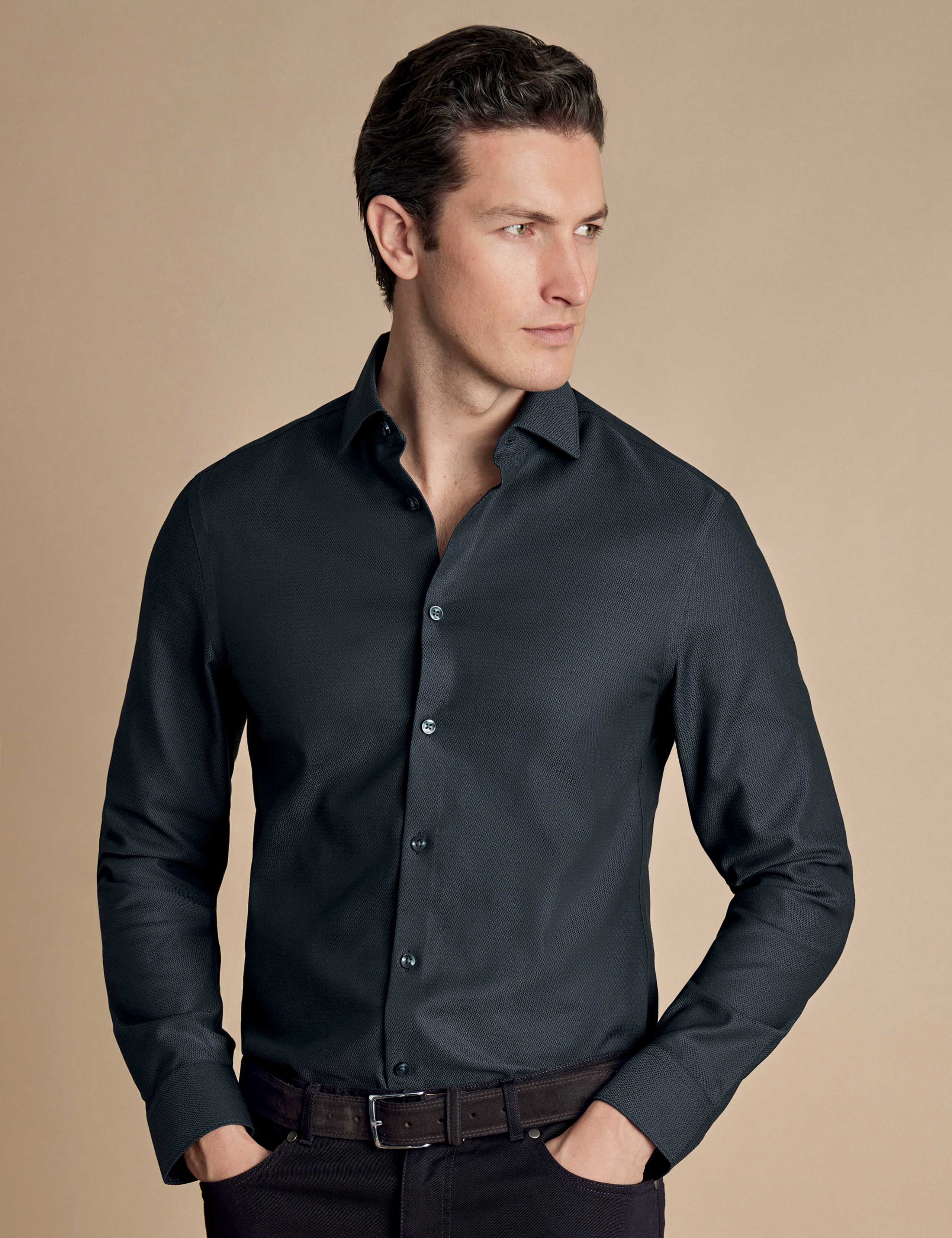 Non Iron Slim Fit Pure Cotton Stretch Shirt