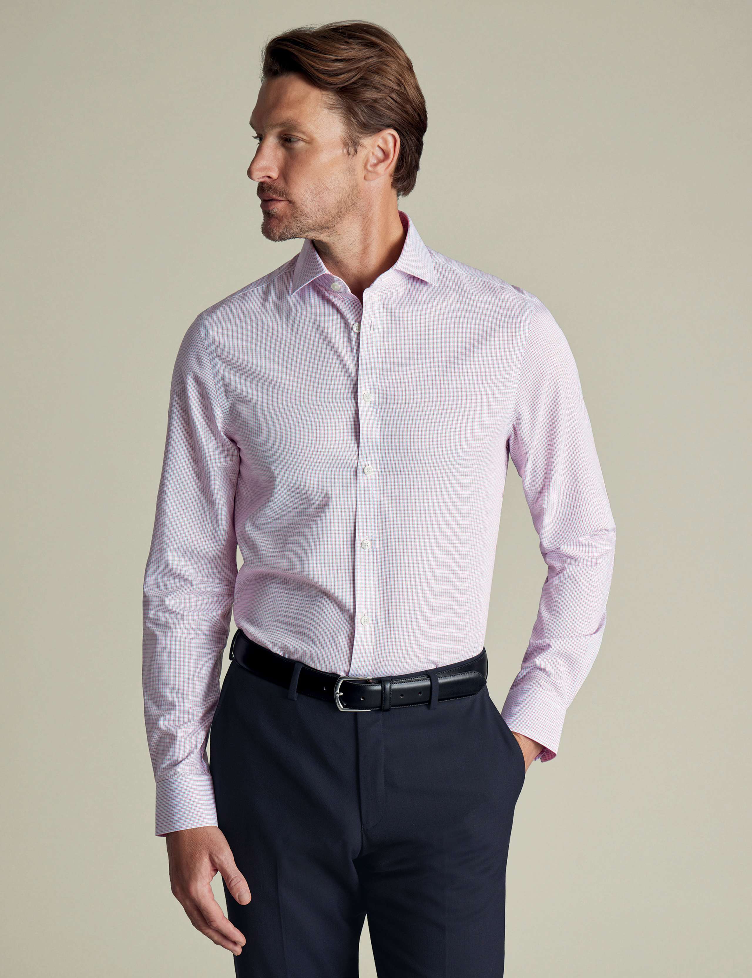 Non Iron Regular Fit Pure Cotton Check Shirt