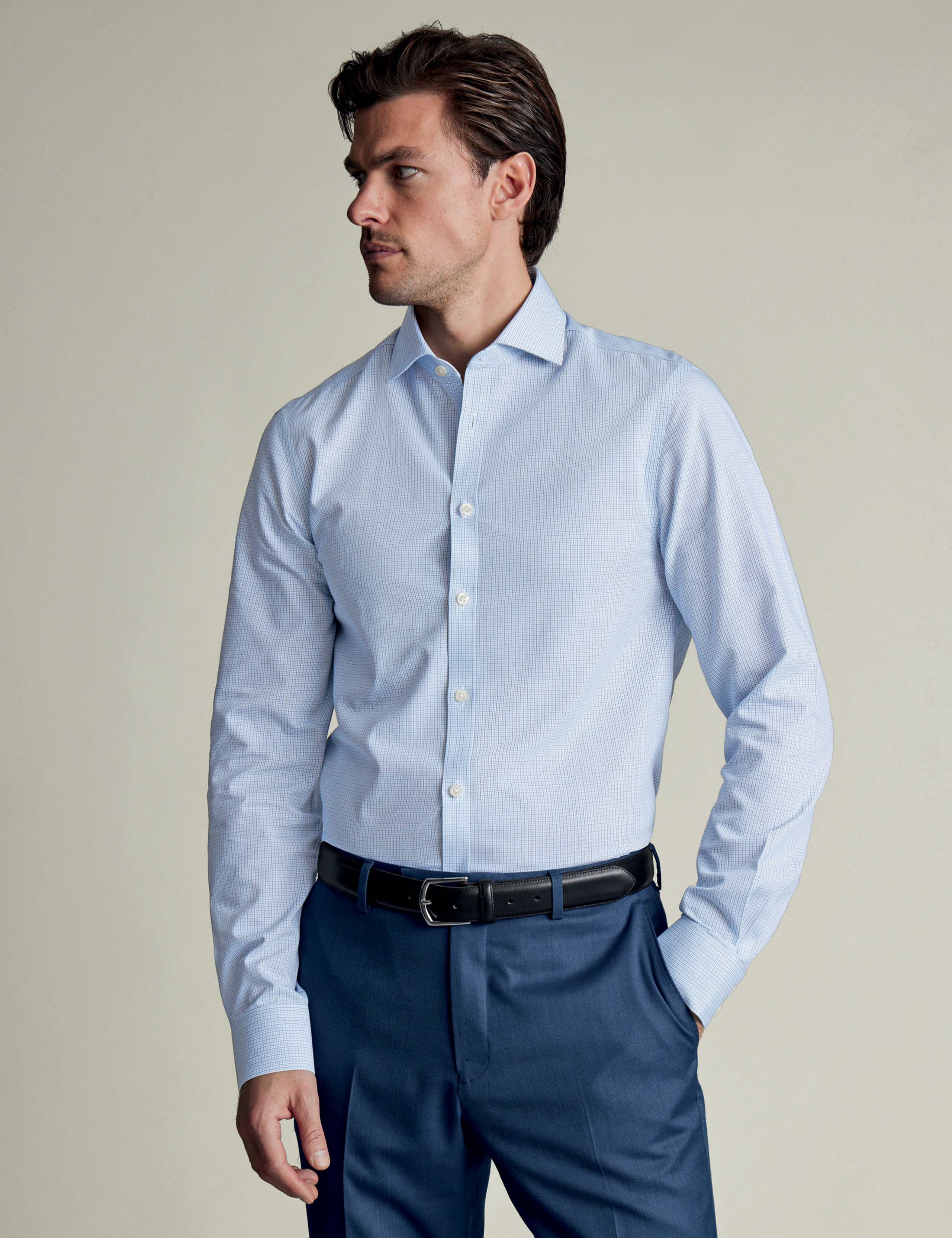 Non Iron Regular Fit Pure Cotton Check Shirt