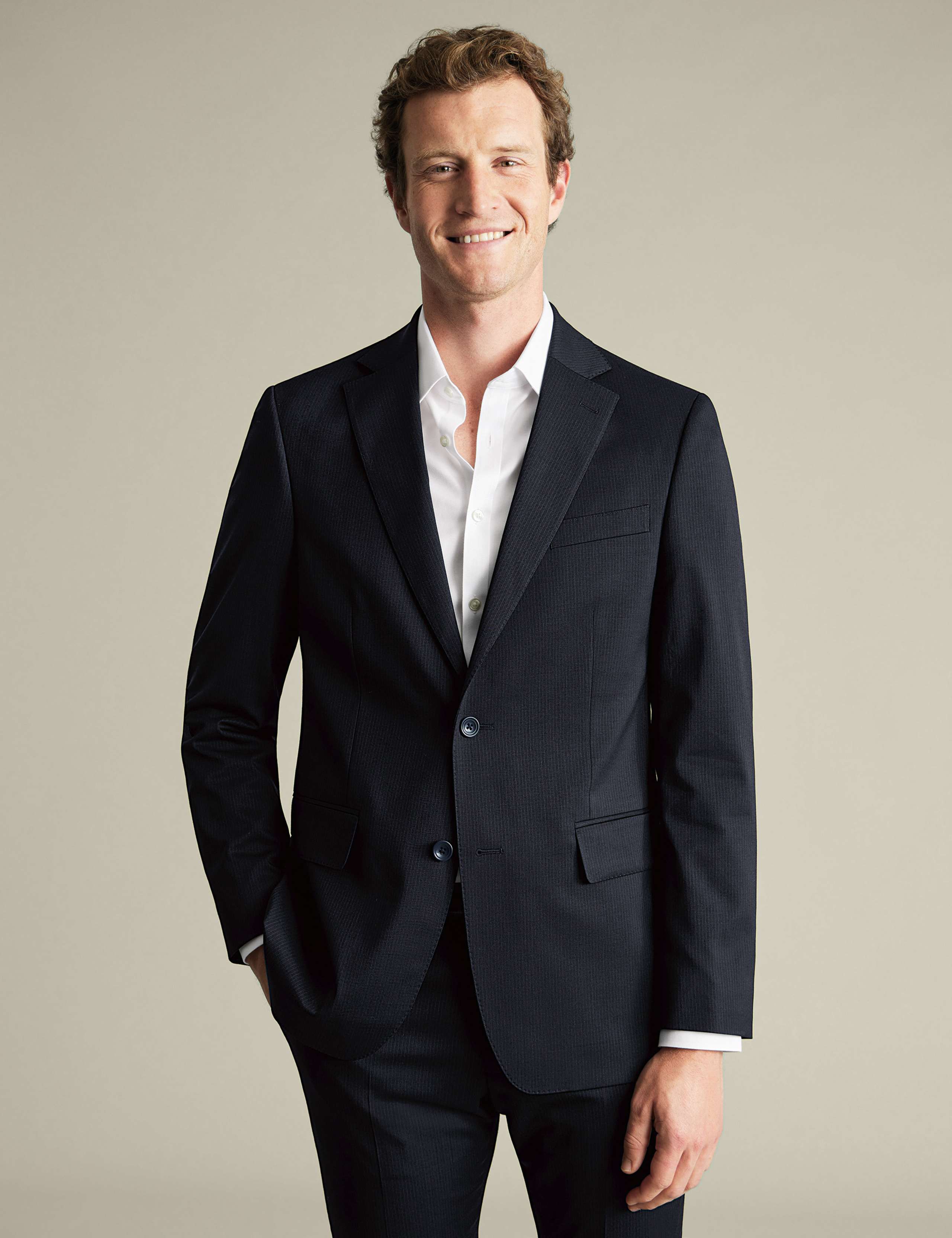 Slim Fit Wool Rich Pinstripe Suit Jacket
