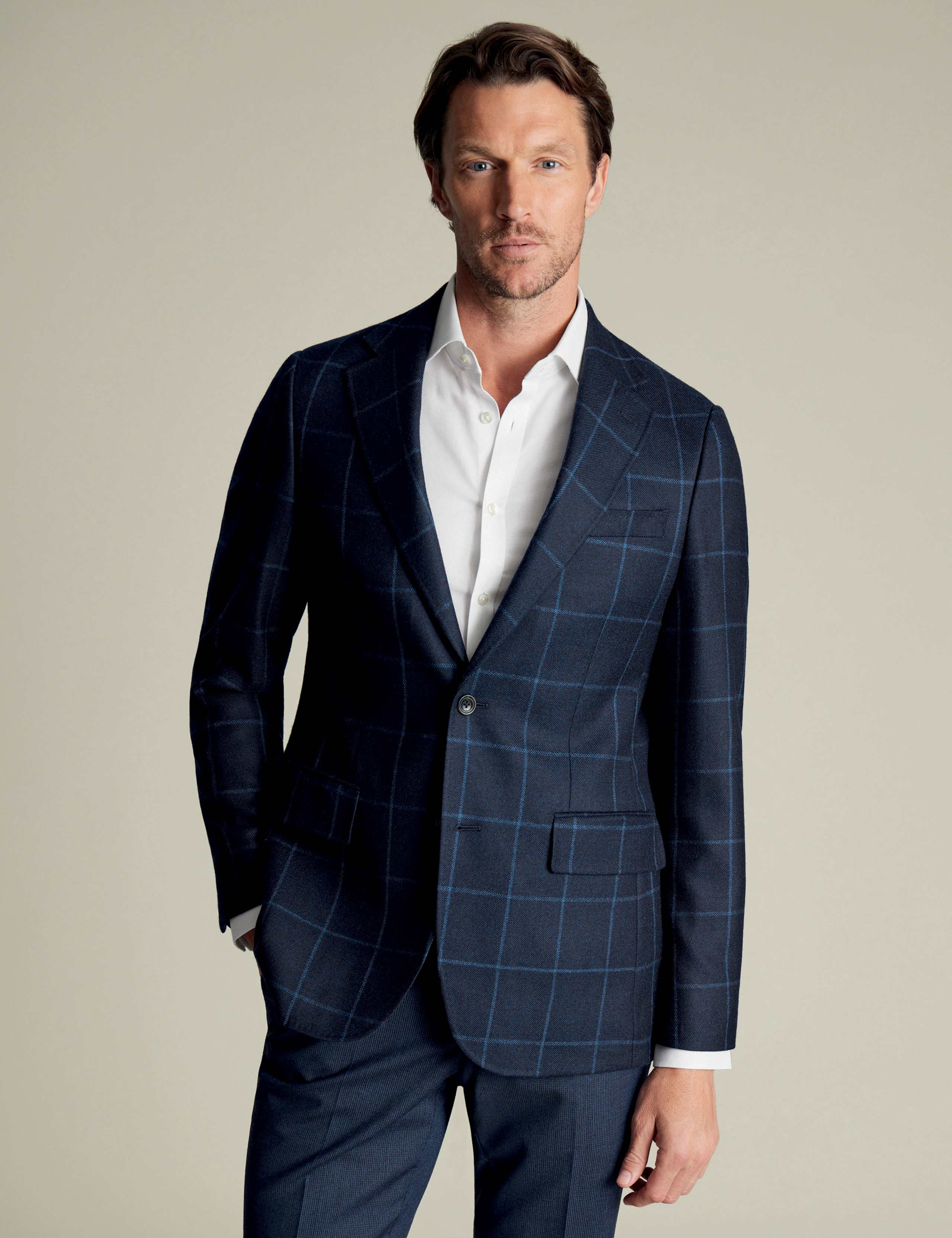 Slim Fit Pure Wool Textured Suit Jacket
