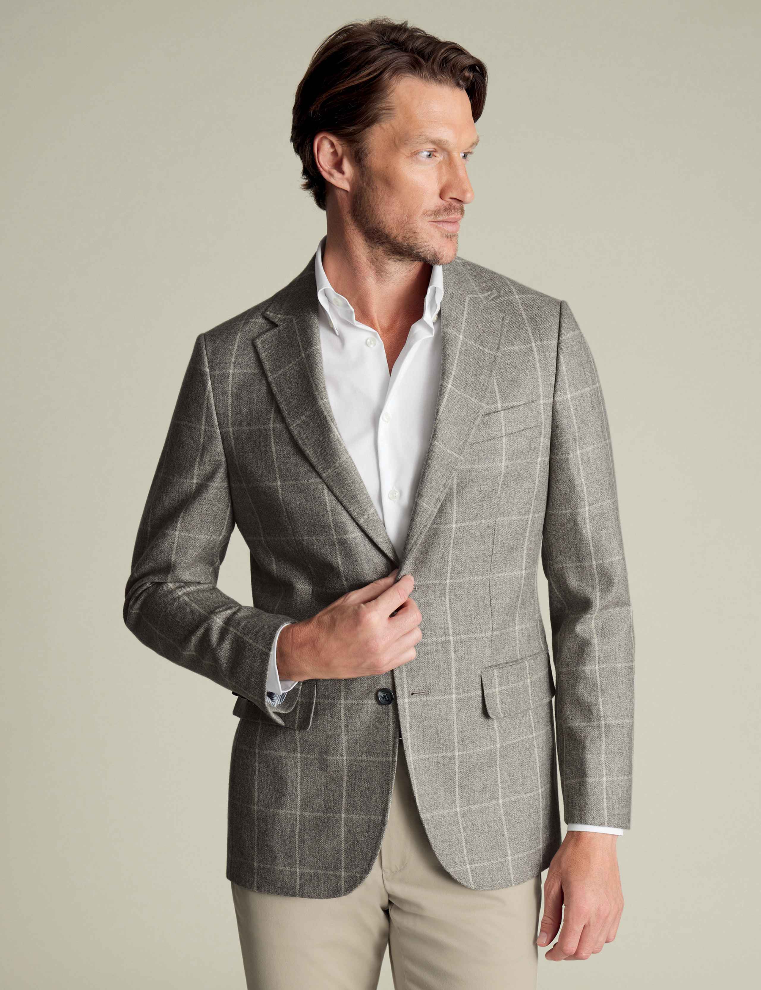 Slim Fit Pure Wool Textured Suit Jacket