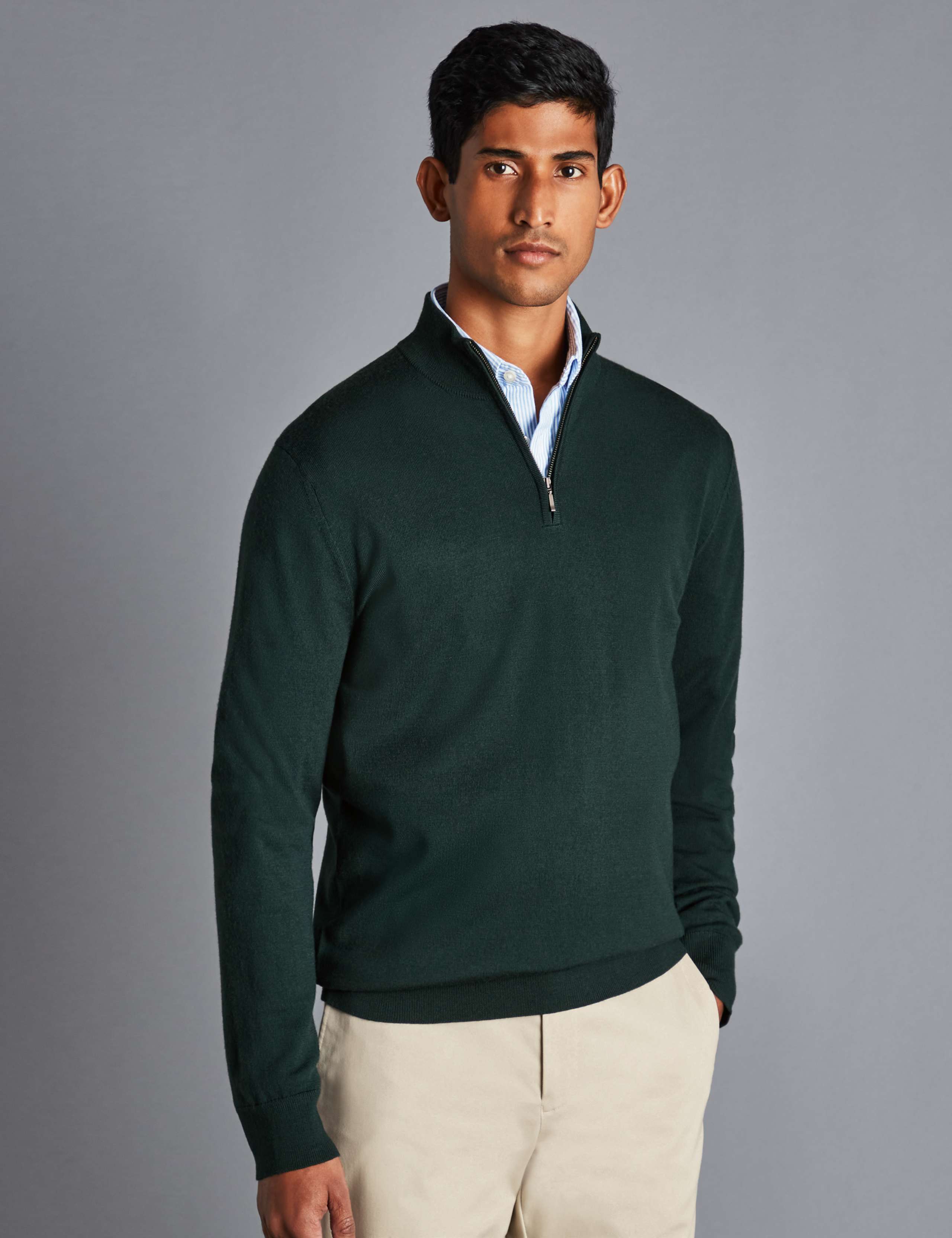 Pure Merino Wool Half Zip Jumper