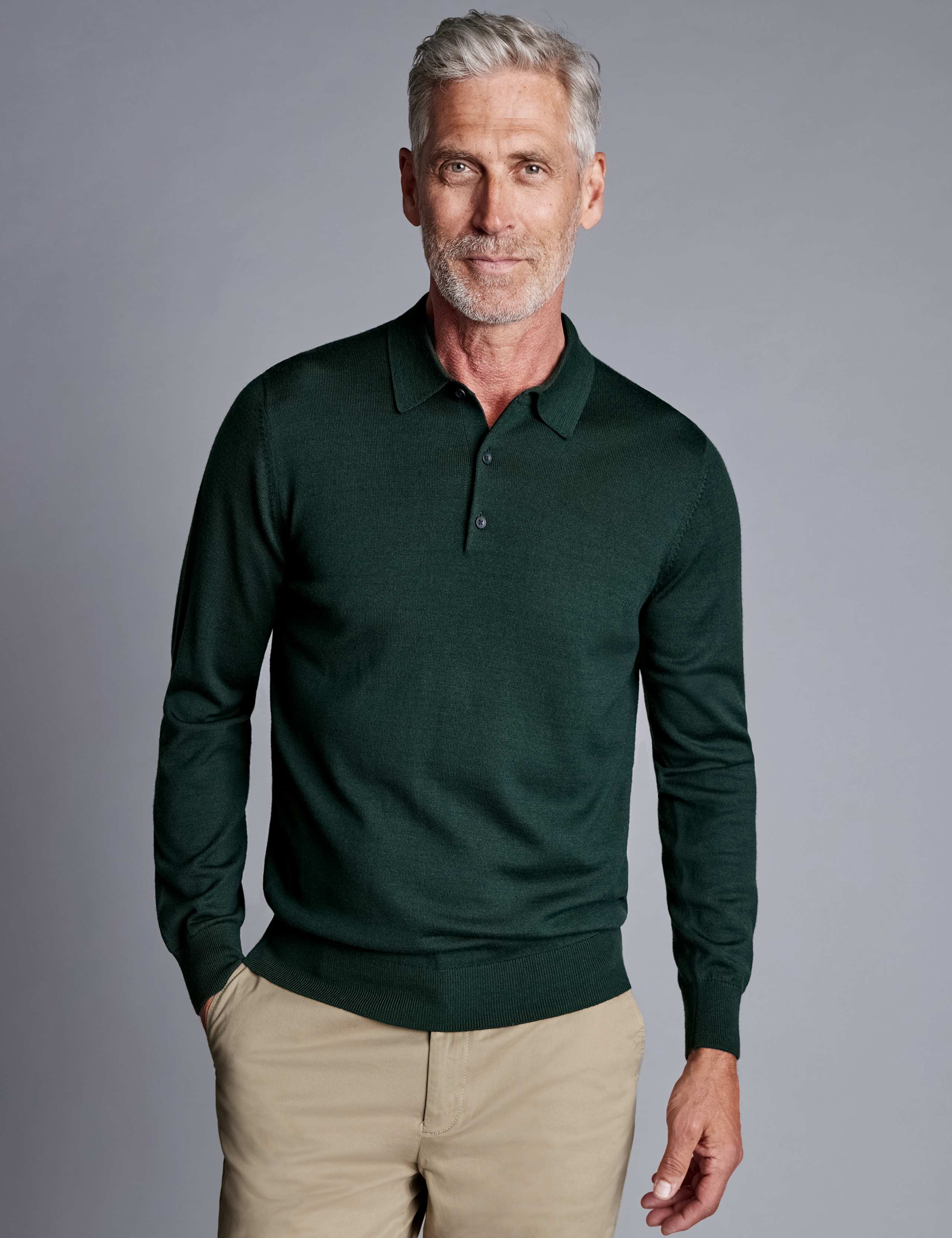 Pure Merino Wool Knitted Polo Shirt