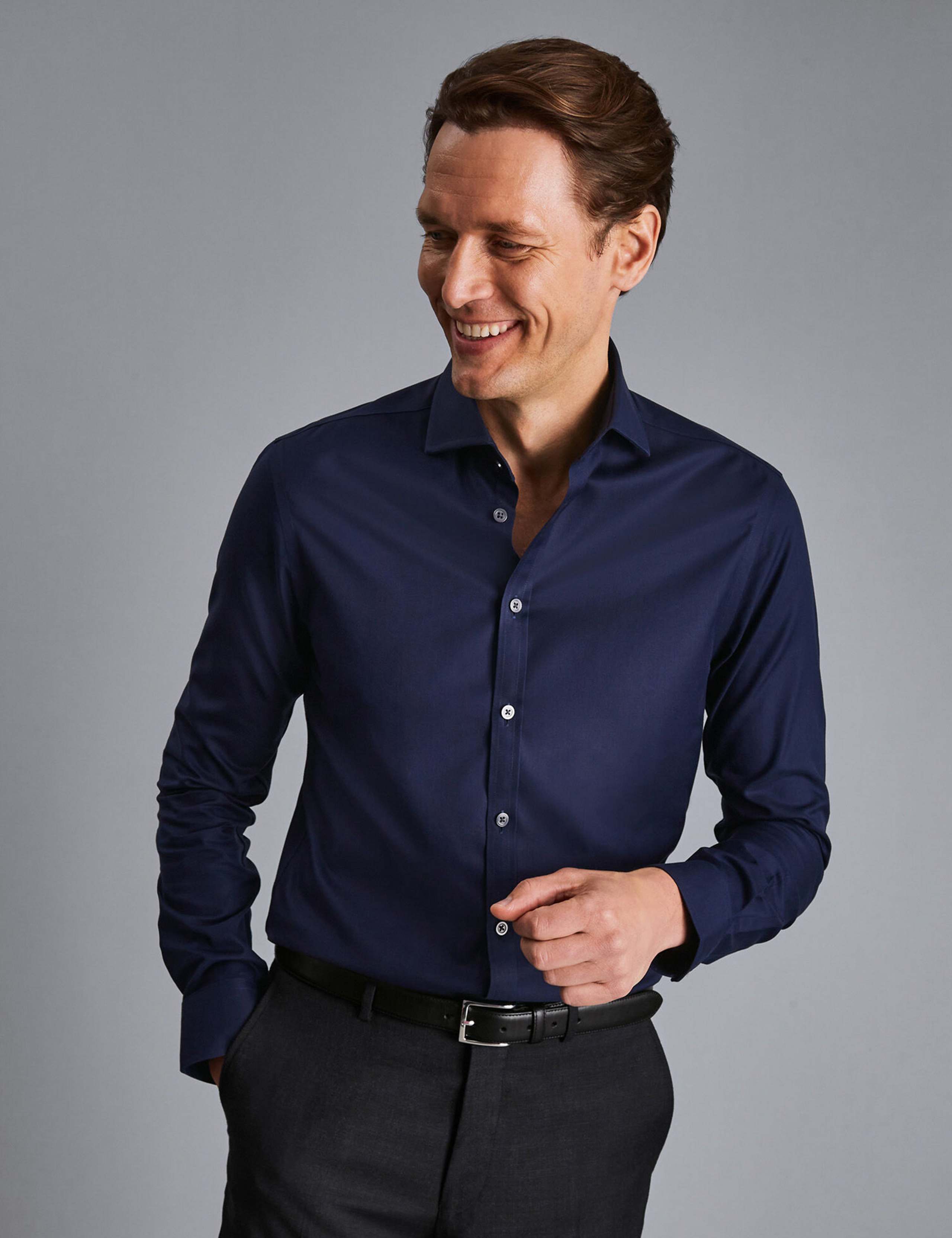 Slim Fit Non Iron Pure Cotton Twill Shirt