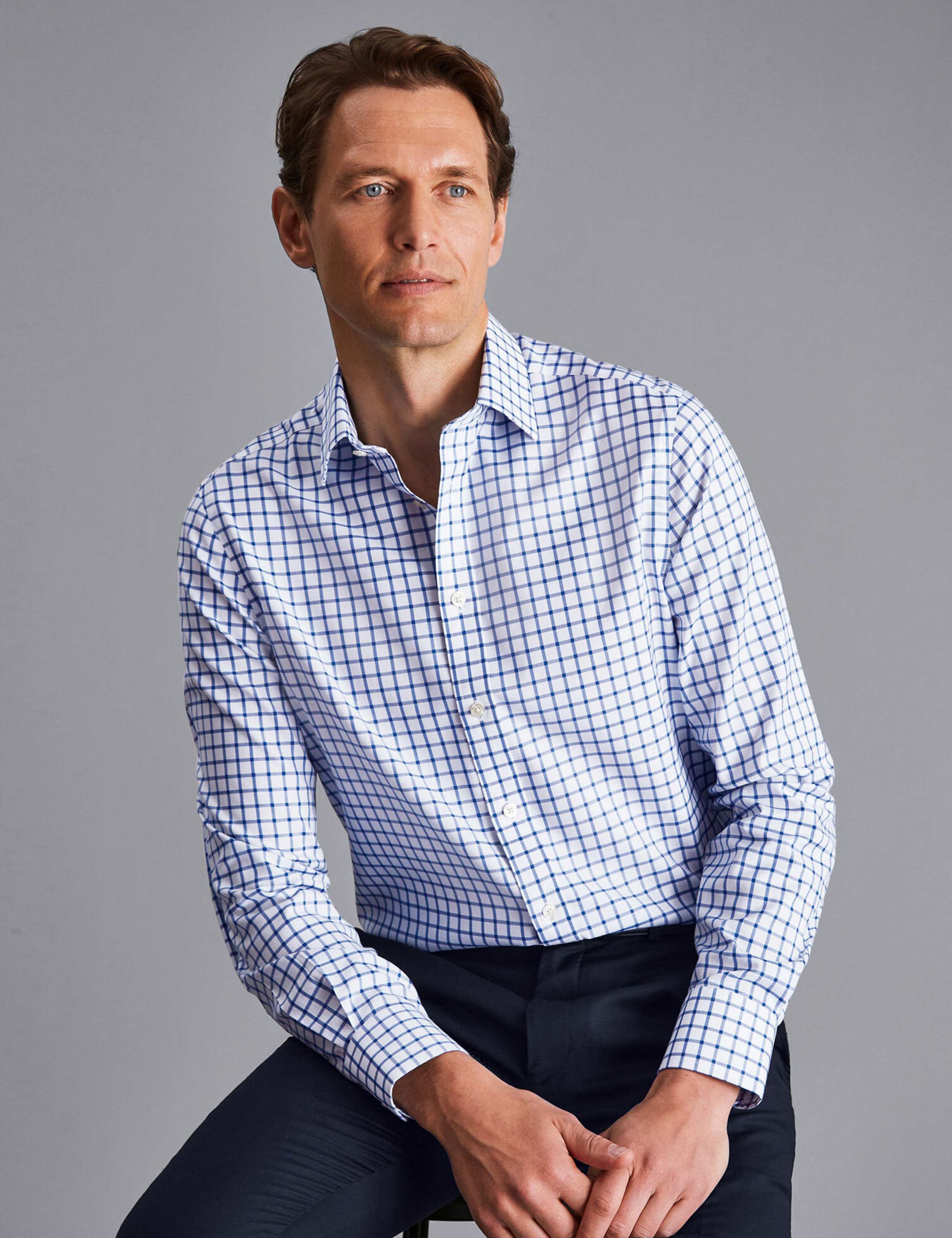 Slim Fit Non Iron Pure Cotton Check Shirt