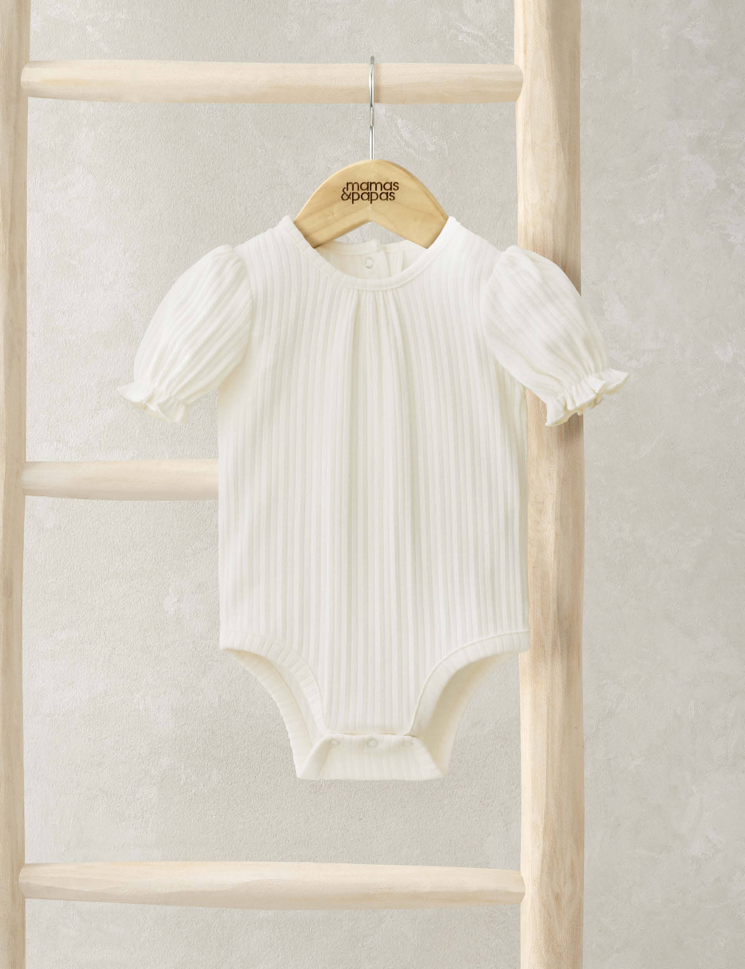 Cotton Rich Ribbed Frill Bodysuit (0 Mths-3 Yrs)