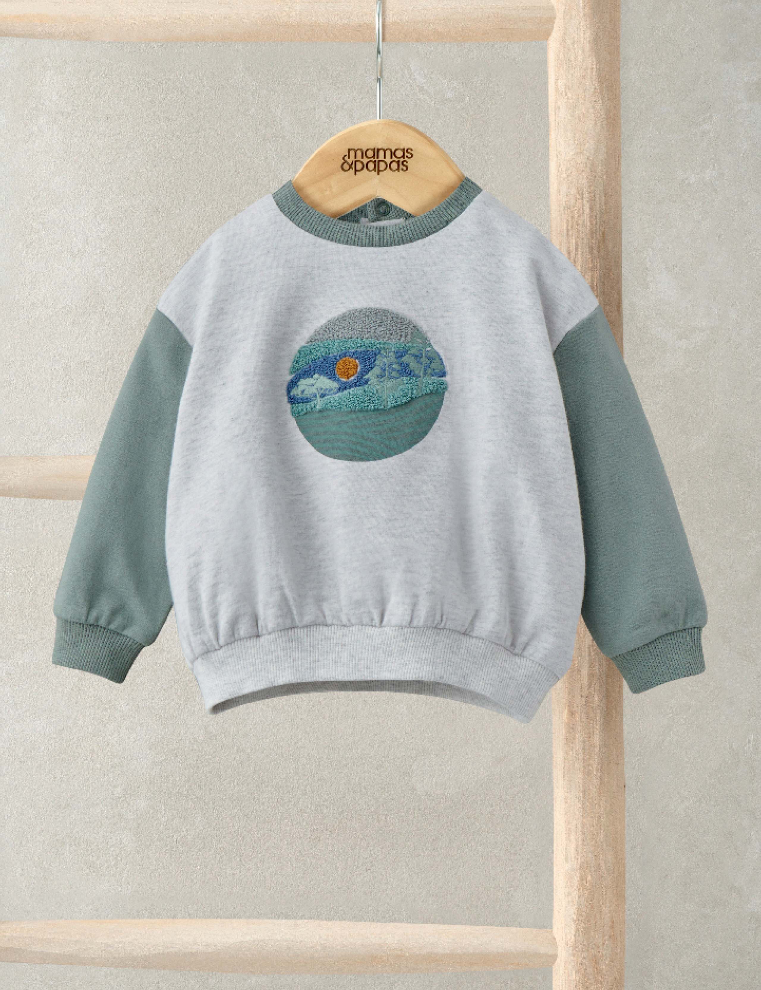 Pure Cotton Embroidered Sweatshirt (0-3 Yrs)