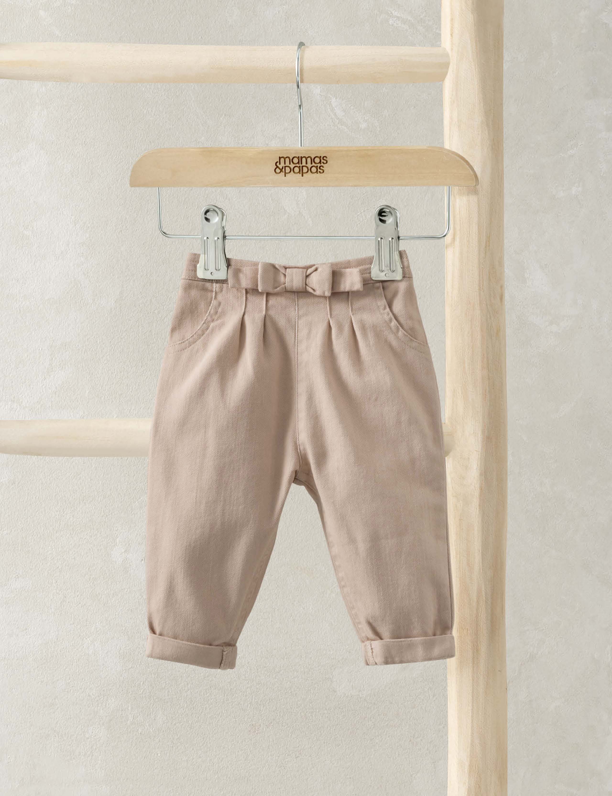 Pure Cotton Bow Trousers (0-3 Yrs)