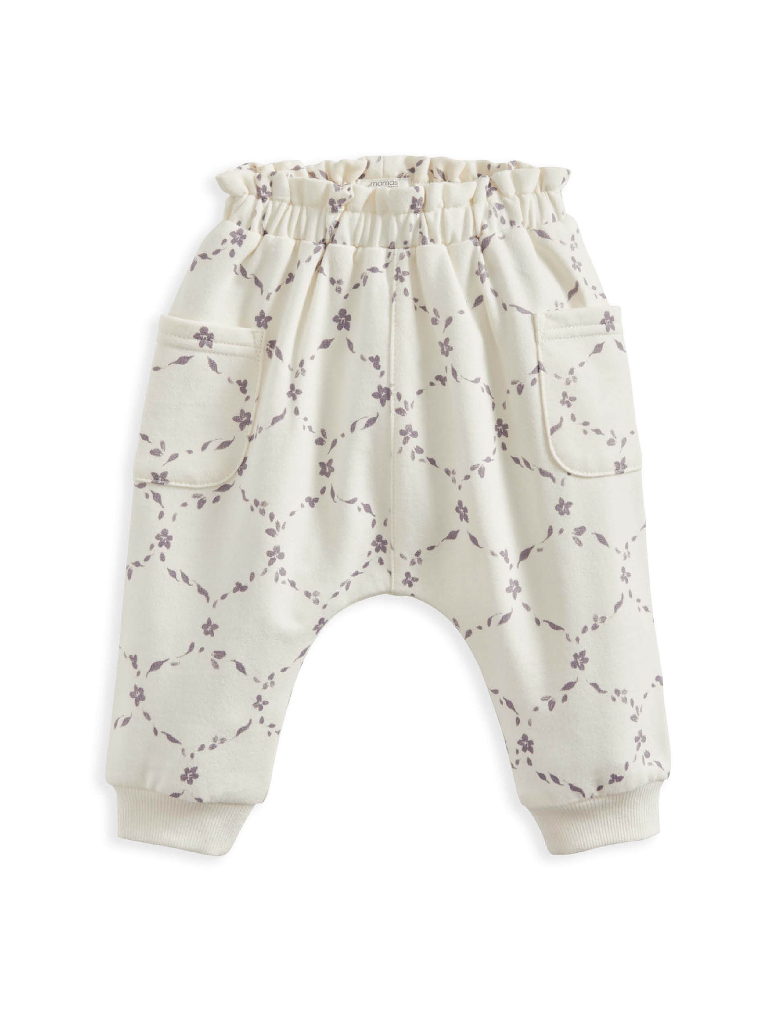 Pure Cotton Trellis Print Joggers (0 Mths-3 Yrs)