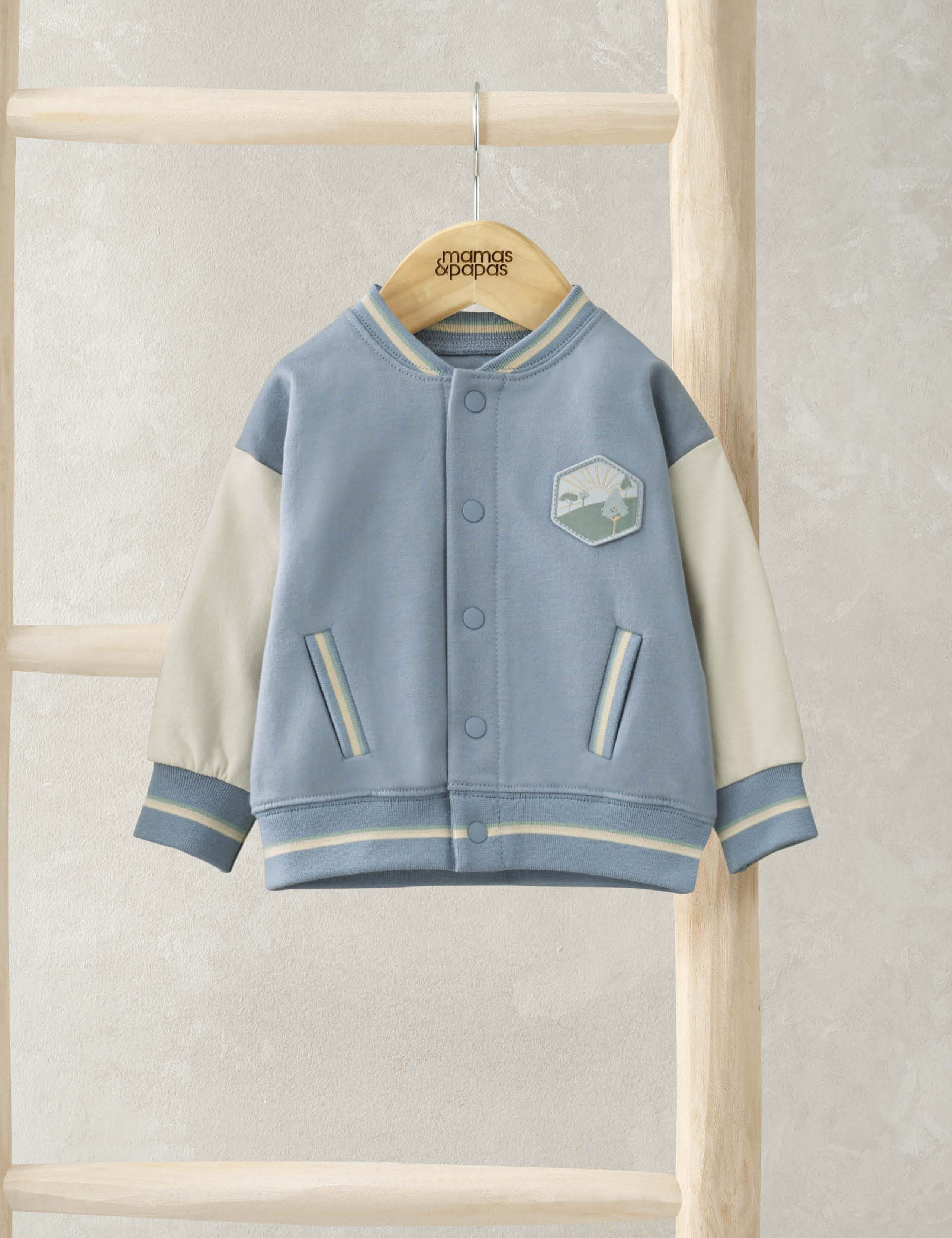 Pure Cotton Appliqué Baseball Jacket (0 Mths-3 Yrs)