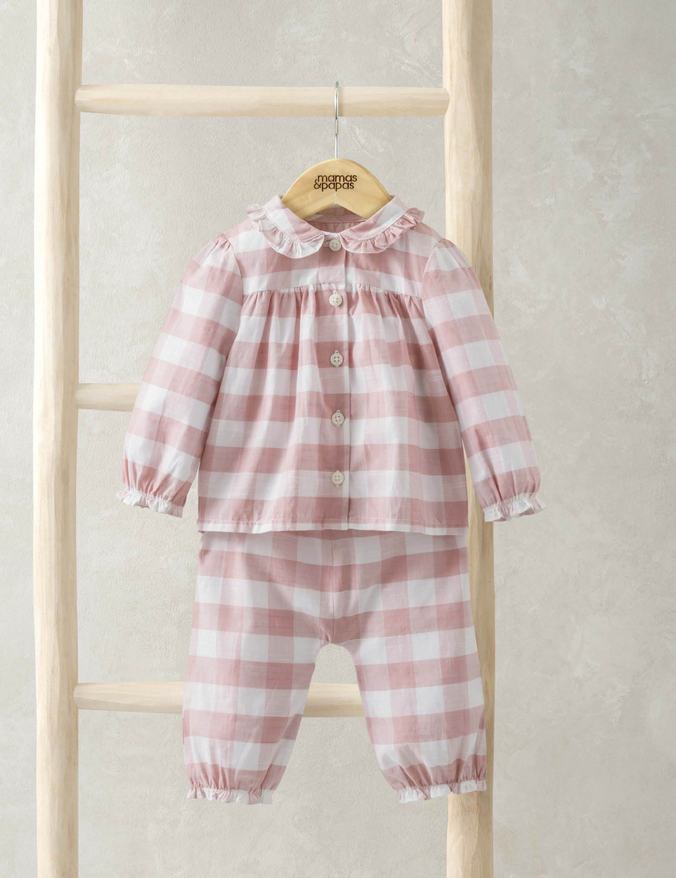 Pure Cotton Checked Pyjamas (3-36 Mths)