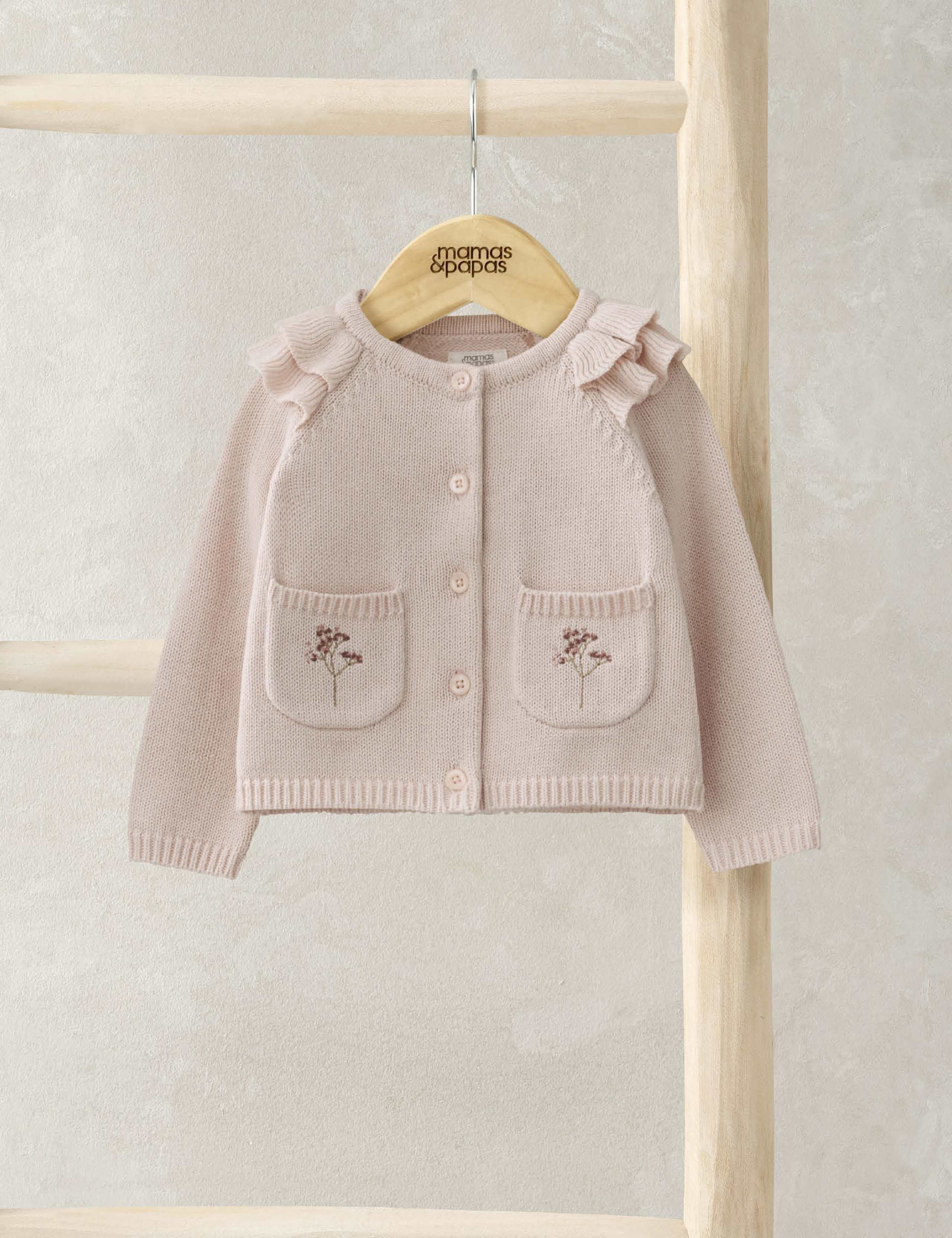 Pure Cotton Frill Detail Cardigan (0-12 Mths)