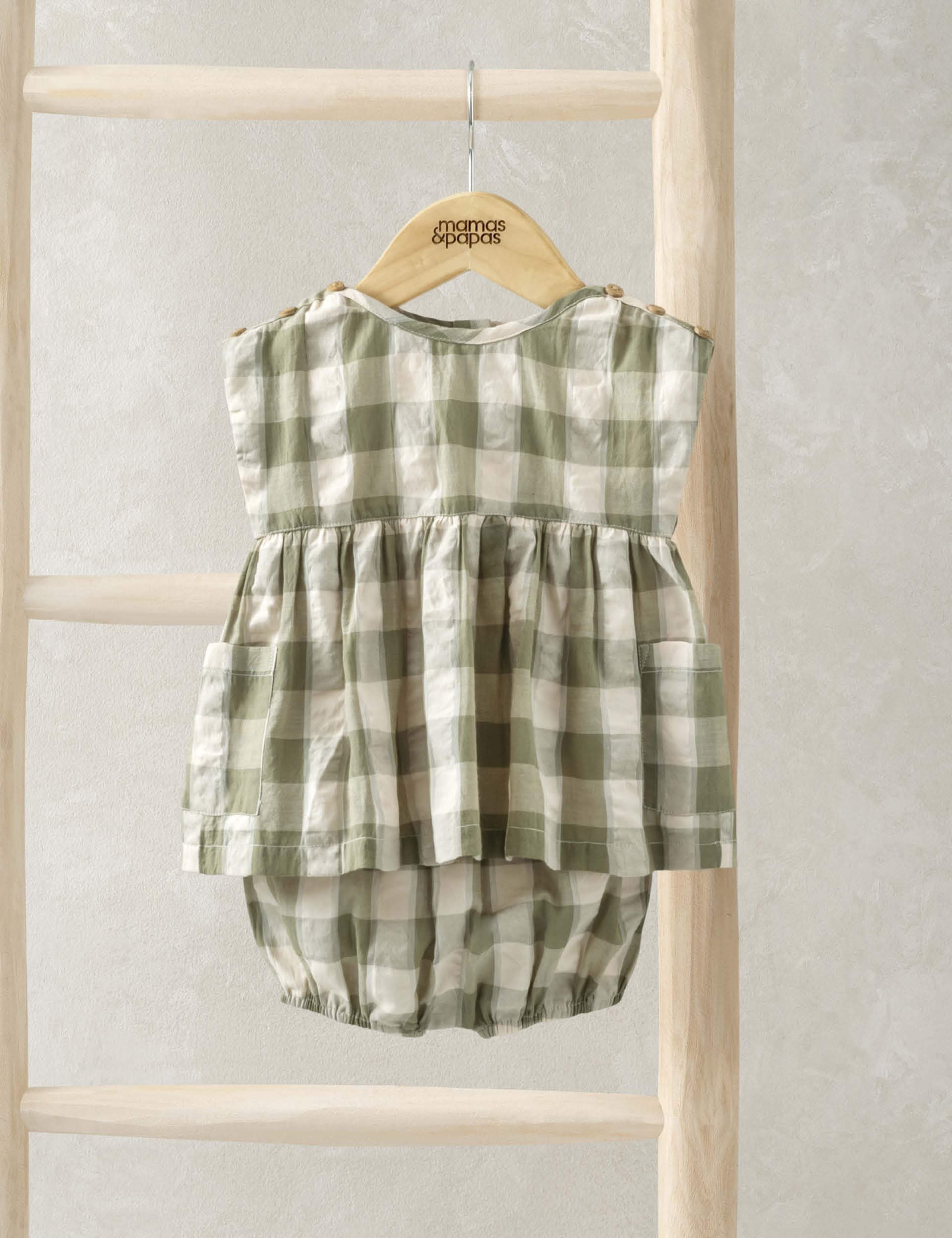 Pure Cotton Gingham Dress and Bloomers (0 Mths-3 Yrs)