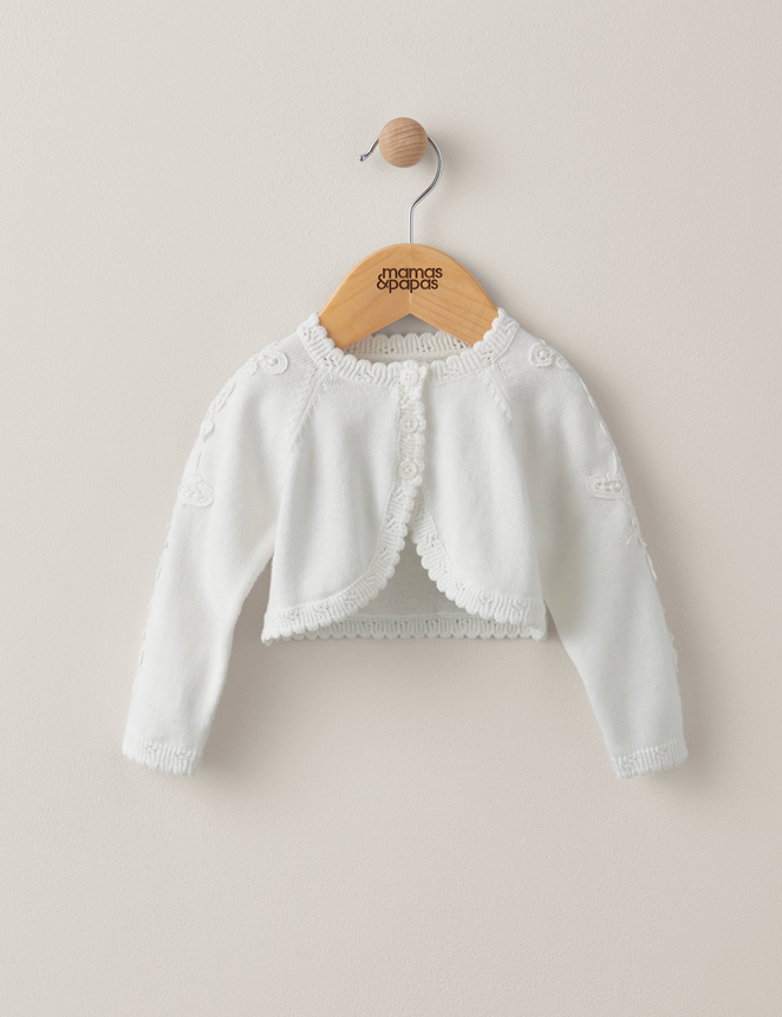 Pure Cotton Embroidered Cardigan (0-3 Yrs)