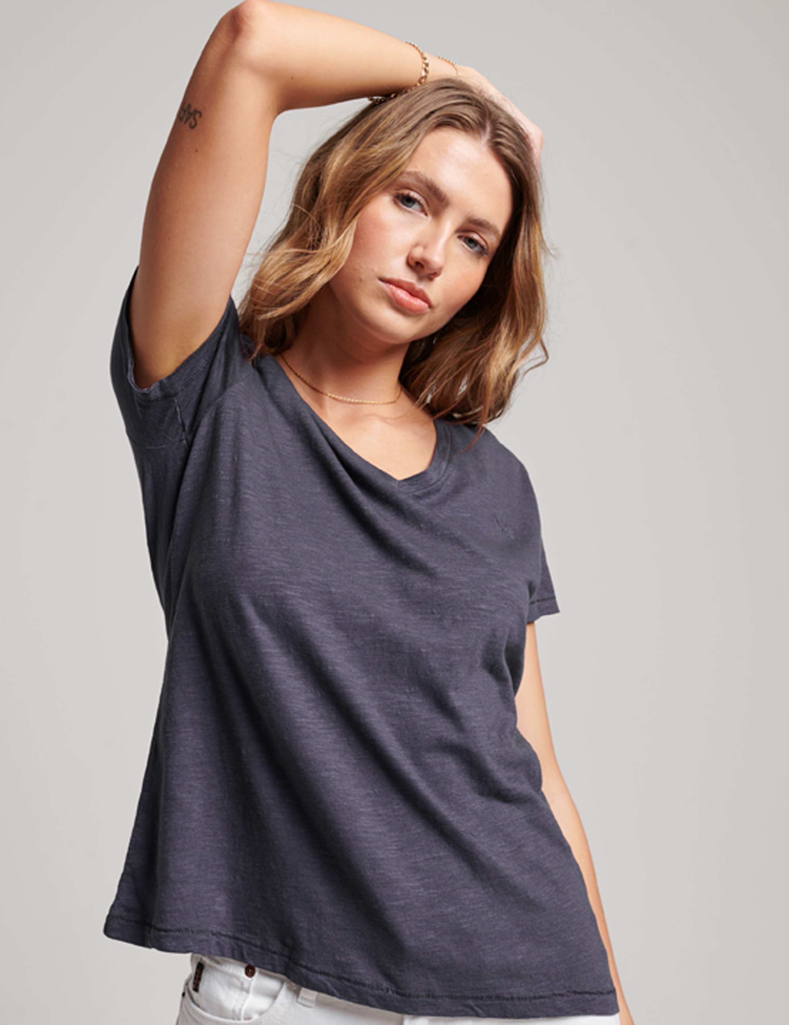 Cotton Rich V-Neck Relaxed T-Shirt