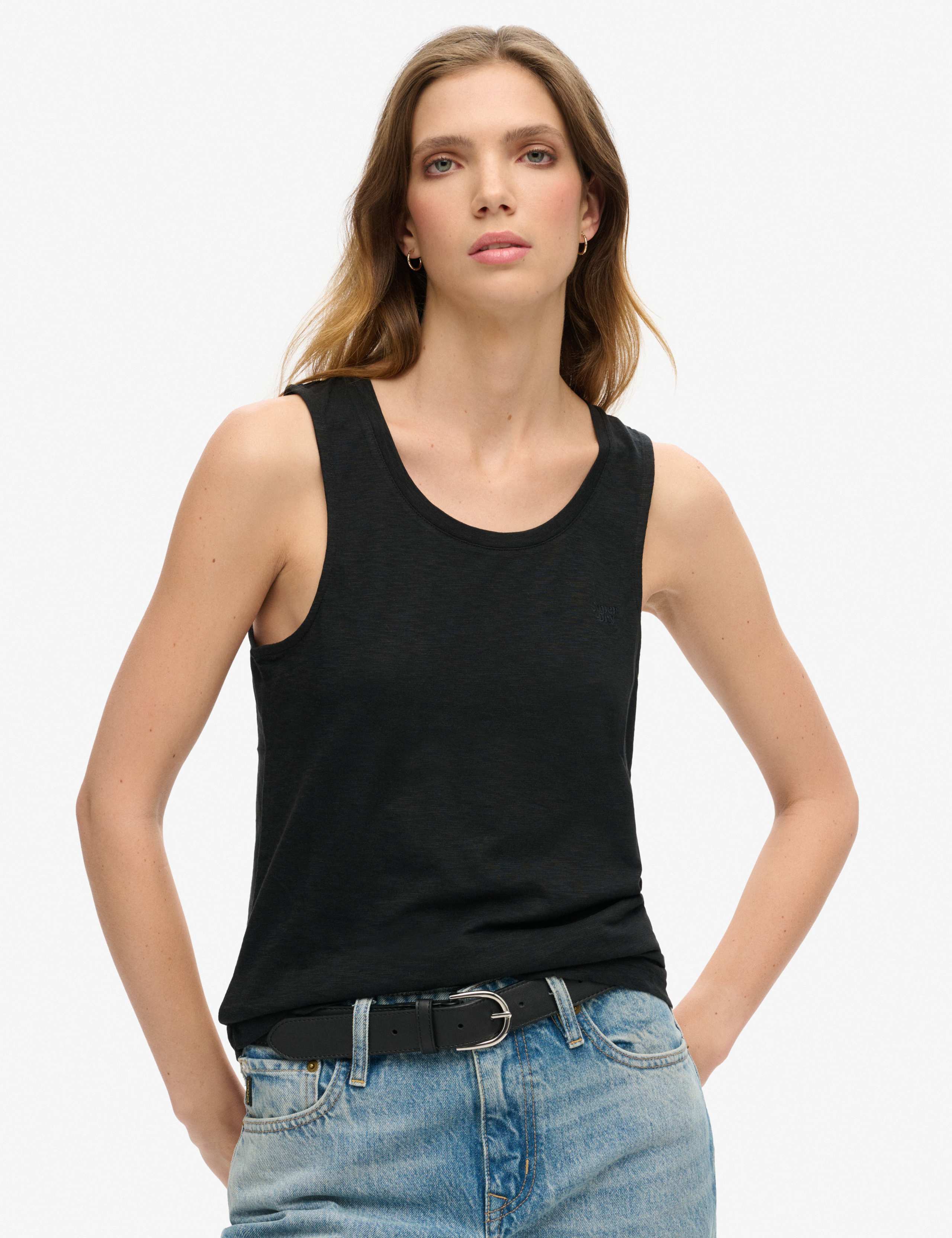 Cotton Rich Scoop Neck Tank Top