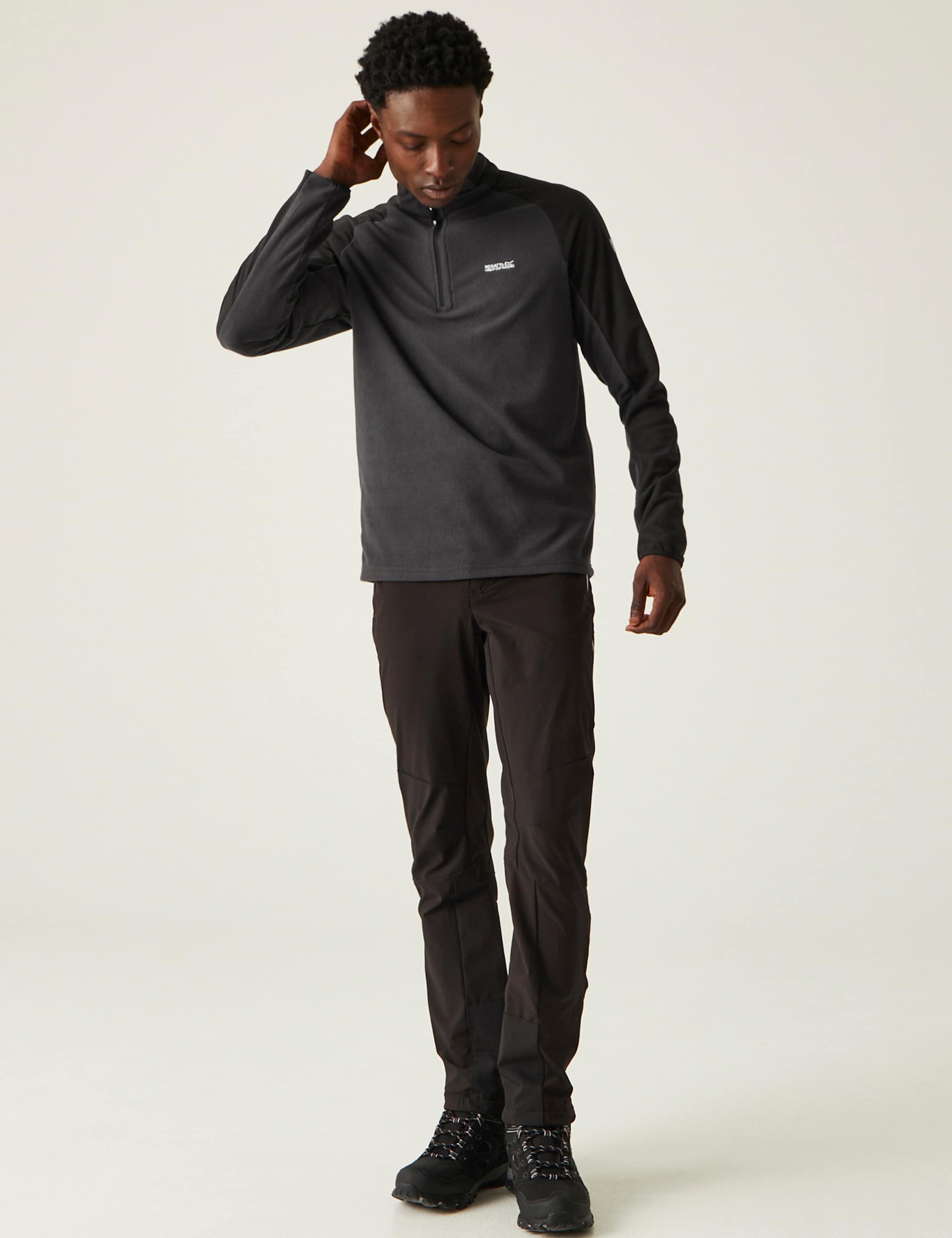 Colour Block Funnel Neck Half Zip Jumper