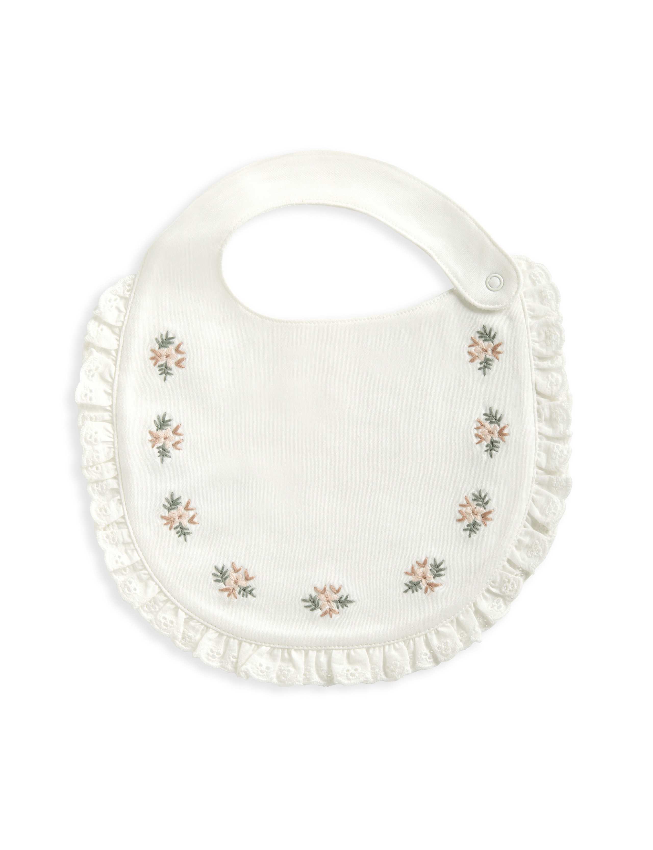 Pure Cotton Floral Dribble Bib