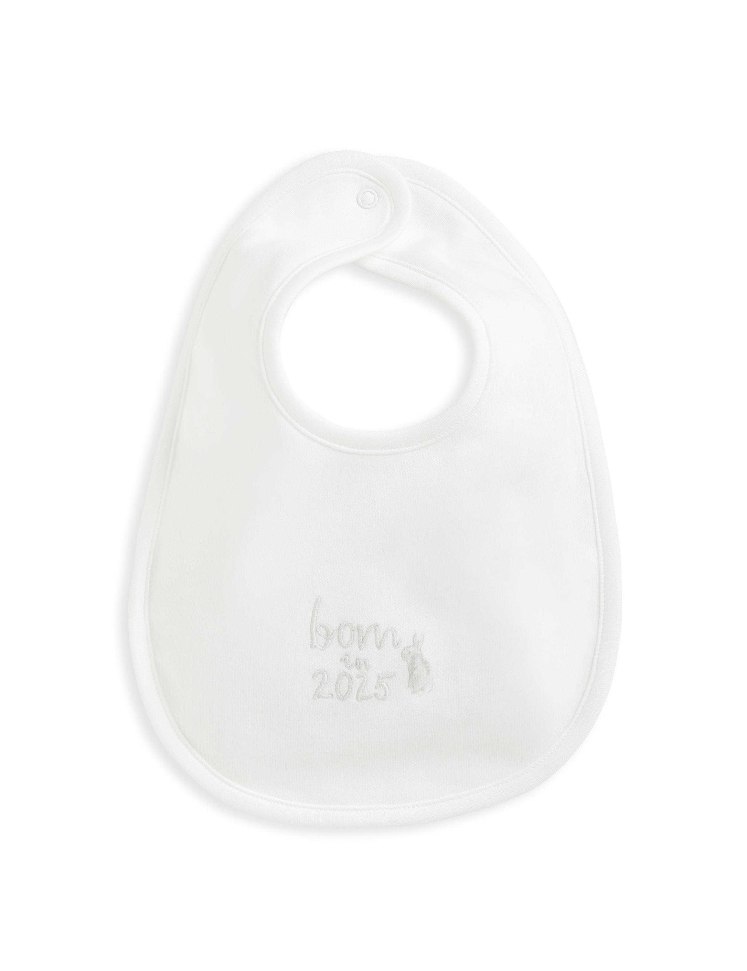 Pure Cotton Born in 2025 Dribble Bib