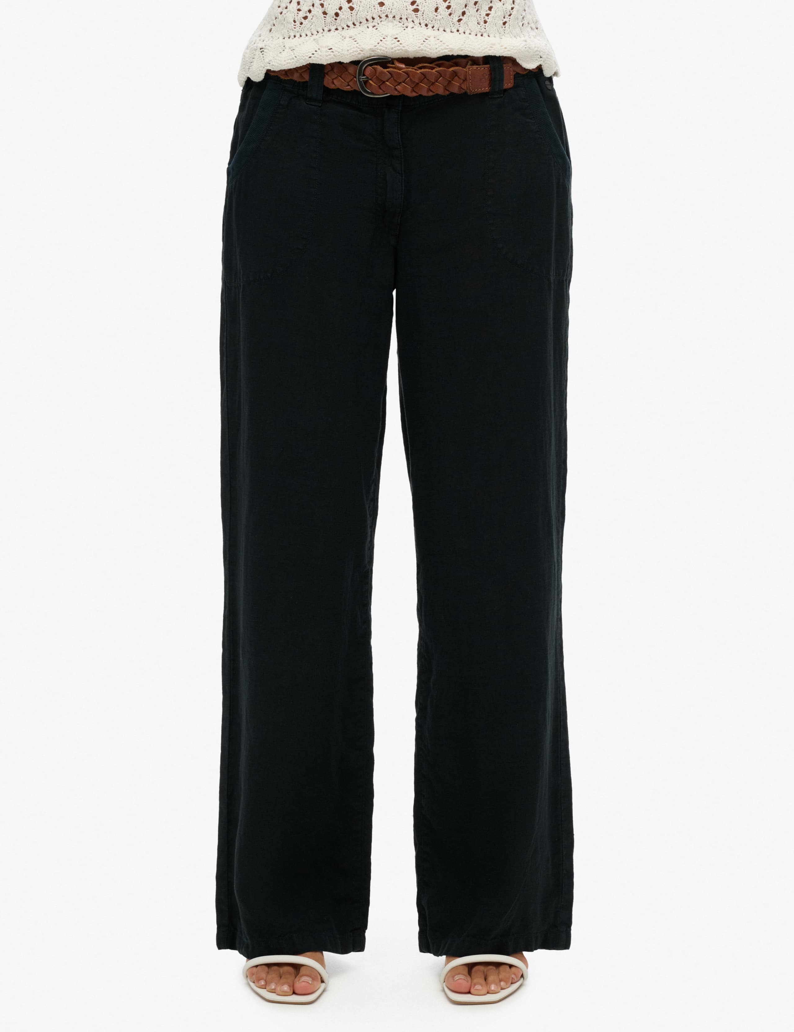 Pure Linen Wide Leg Trousers