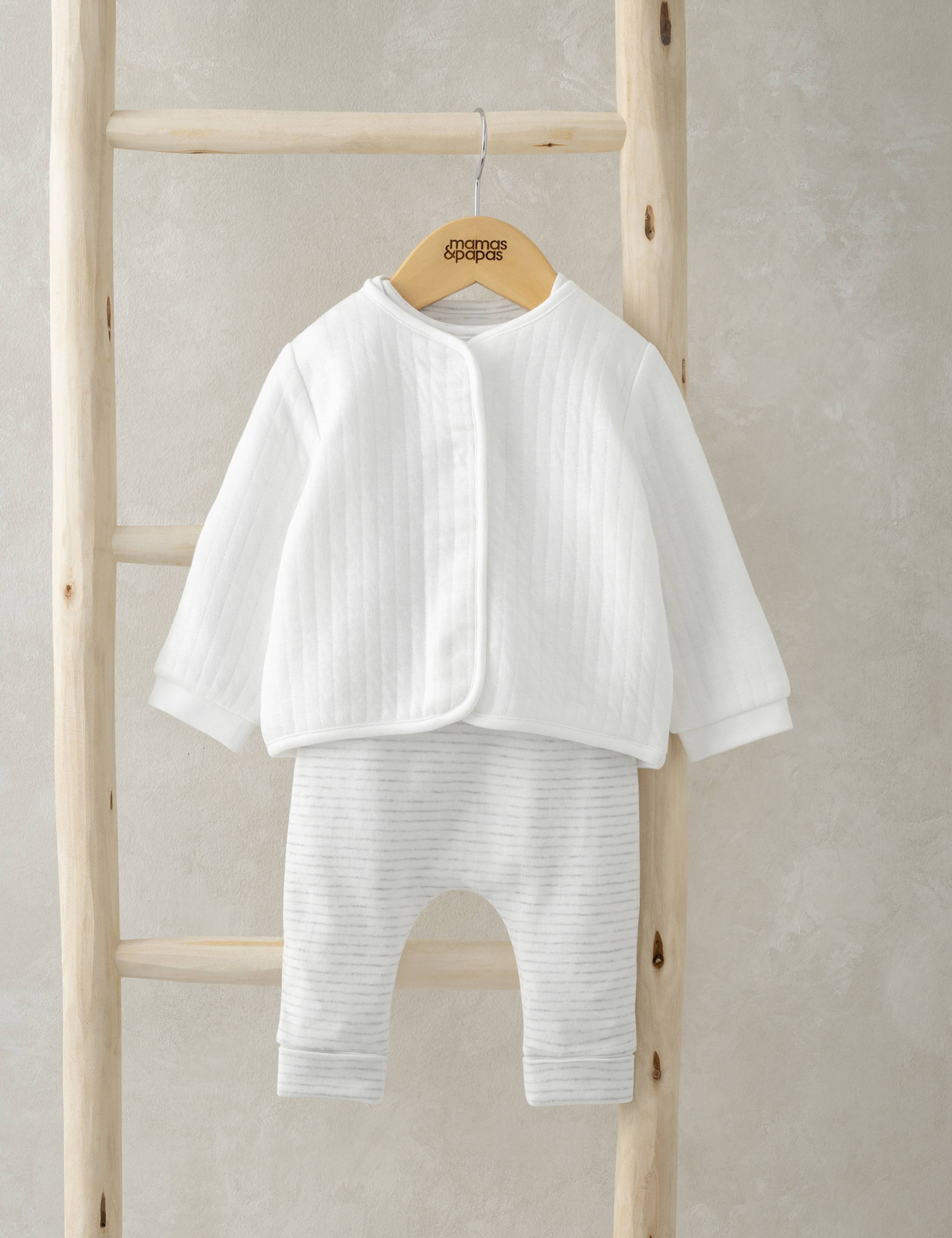 3pc Cotton Rich Striped Outfit (0-6 Mths)