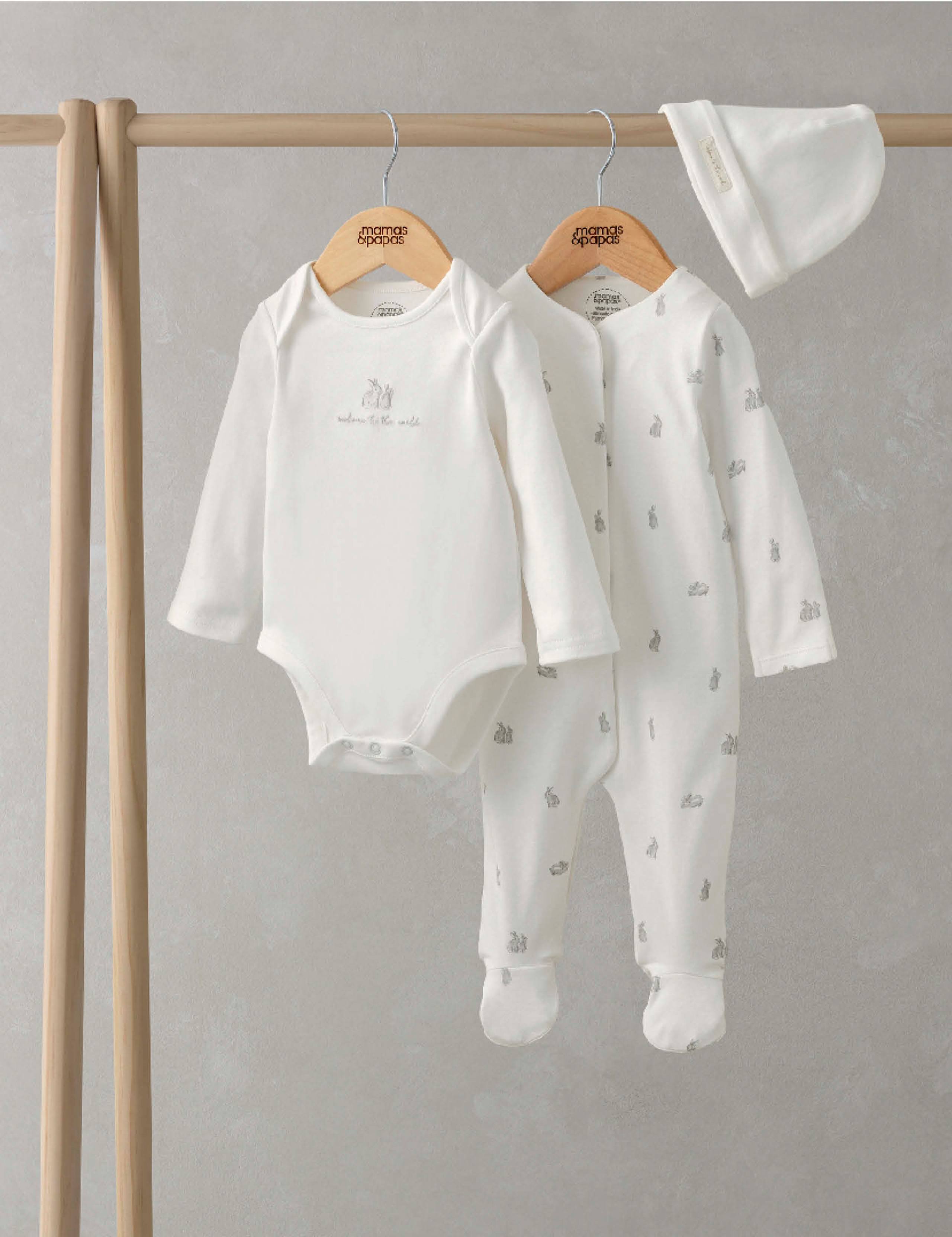 Pure Cotton Bunny 3 Piece Start Set (0-12 Mths)