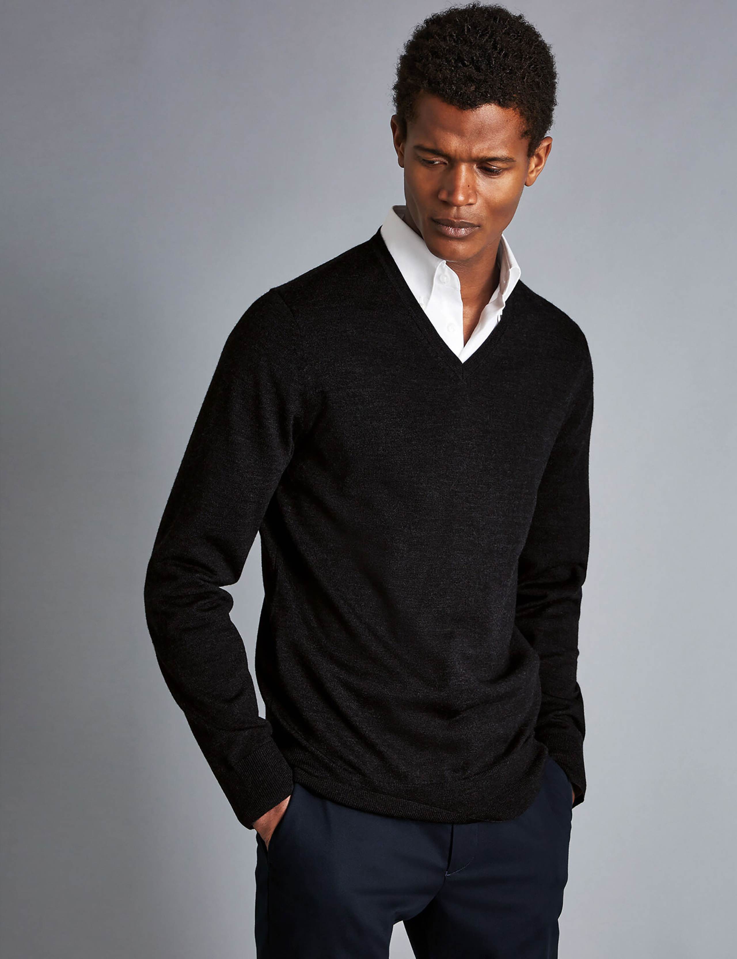Pure Wool V-Neck Jumper