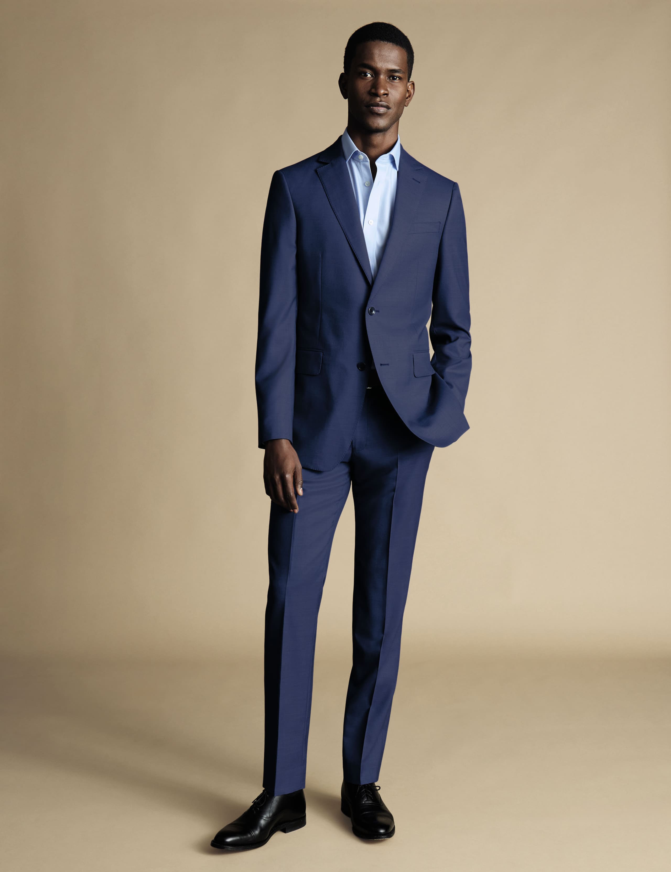 Slim Fit Pure Wool Sharkskin Suit Jacket