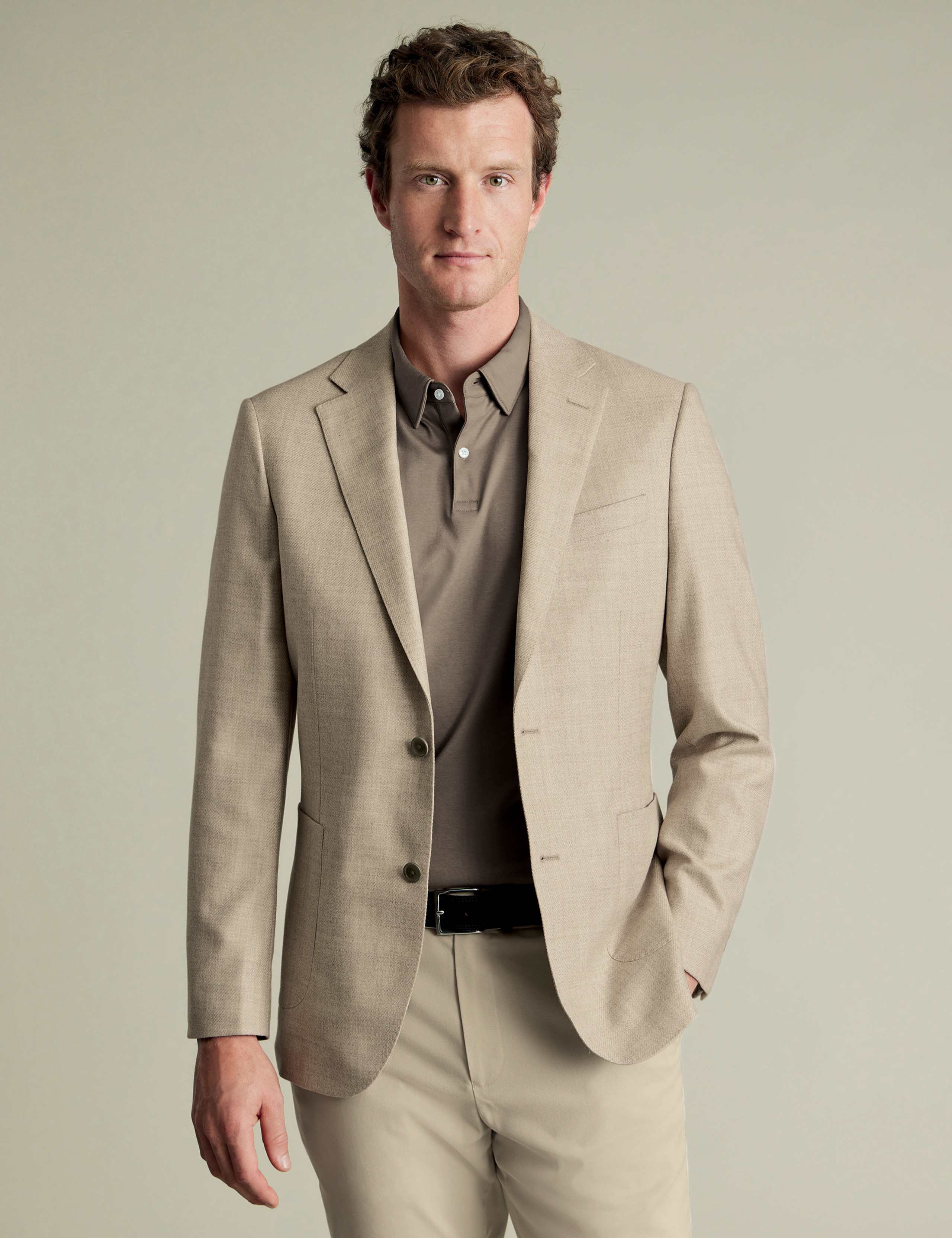 Slim Fit Wool Silk Twill Blazer