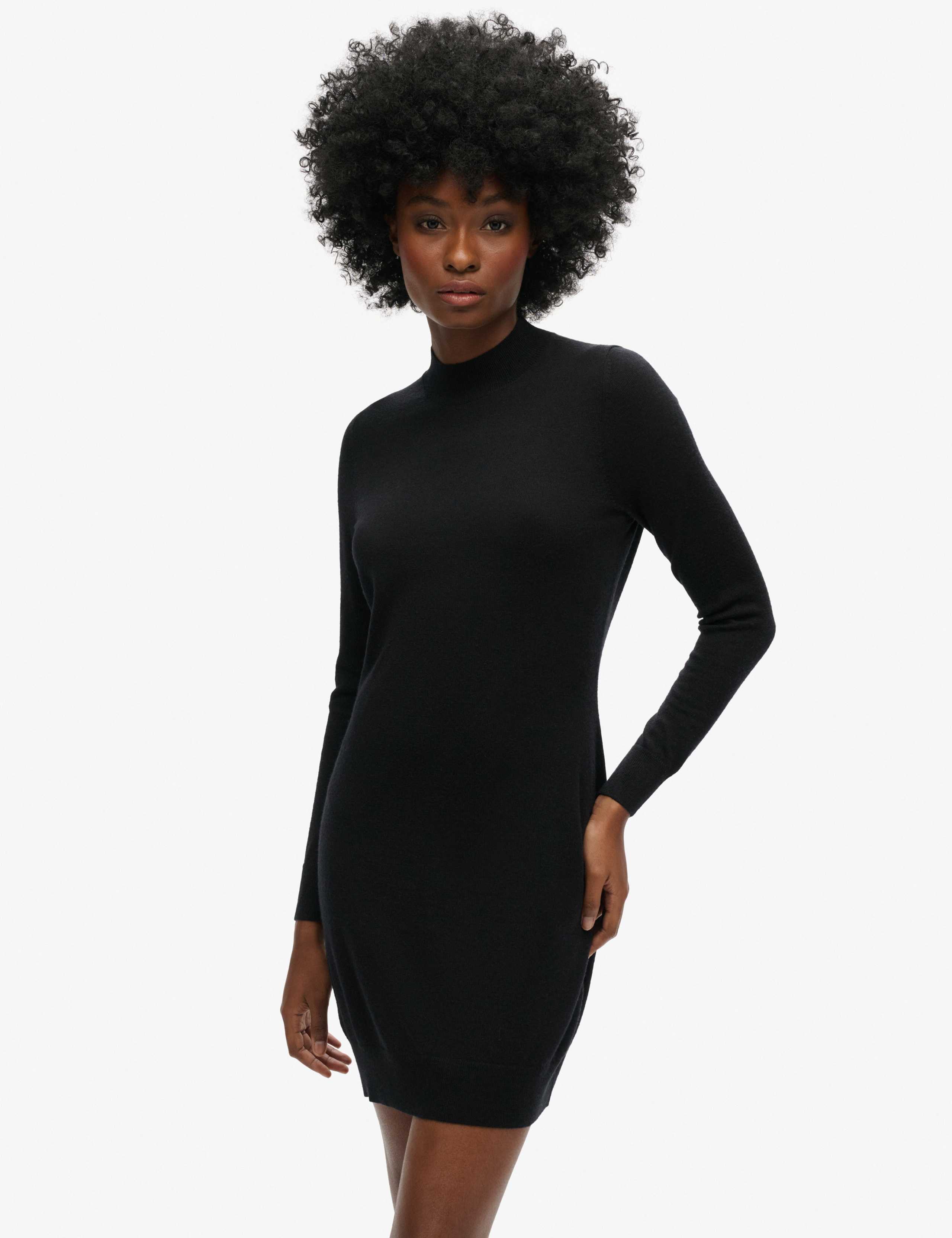 Pure Merino Wool Knitted Mini Relaxed Dress