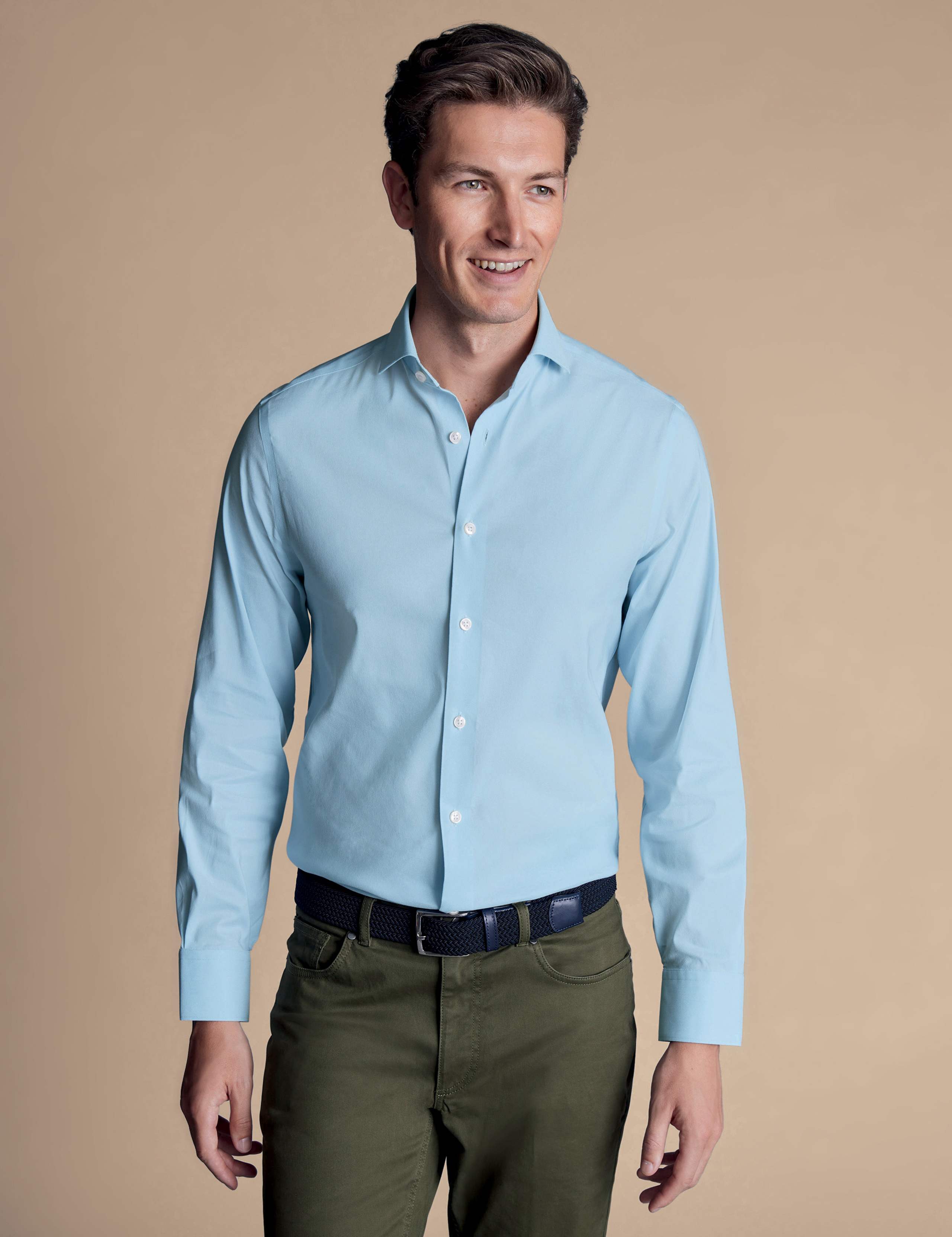 Non Iron Slim Fit Cotton Rich Twill Shirt