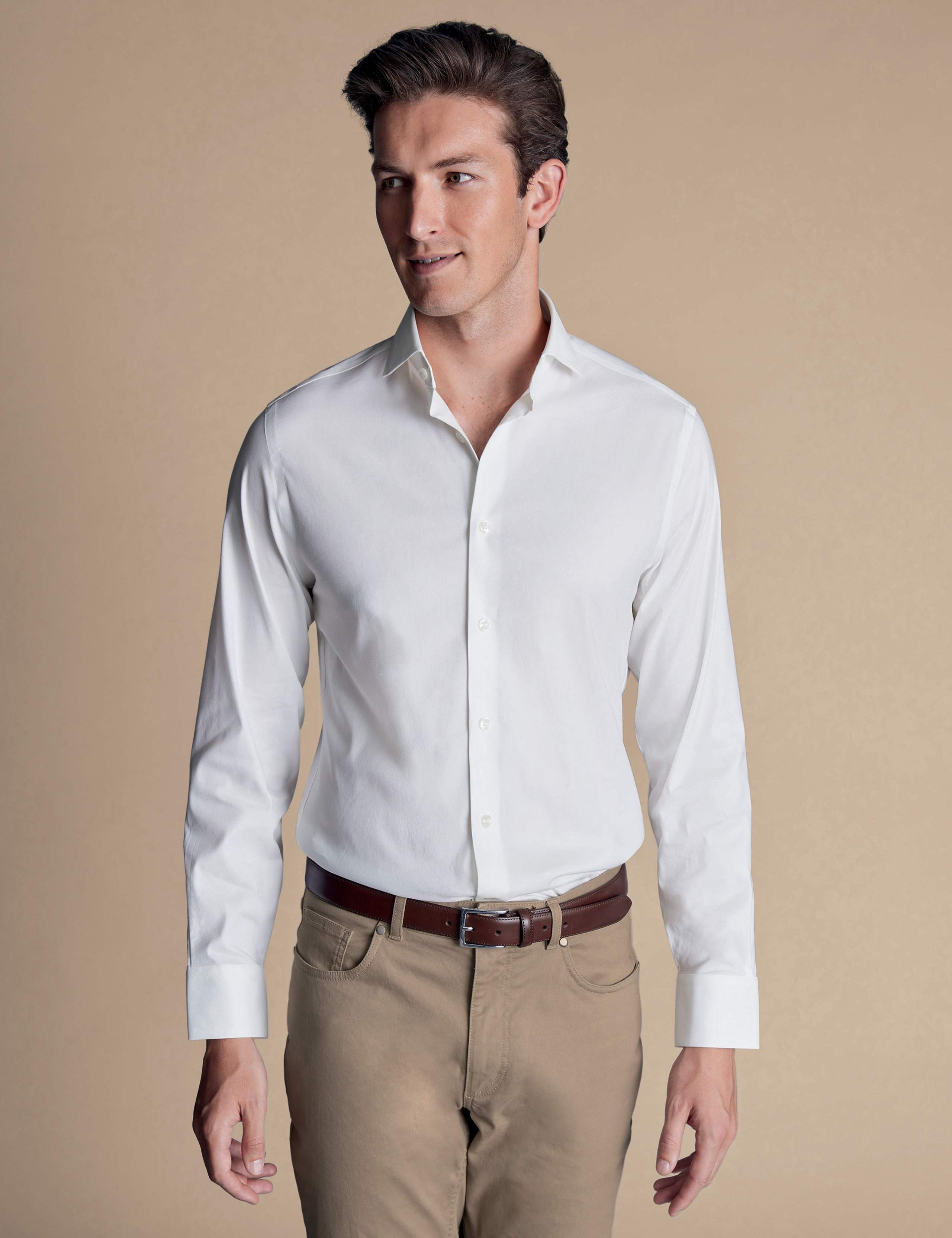 Non Iron Slim Fit Cotton Rich Twill Shirt